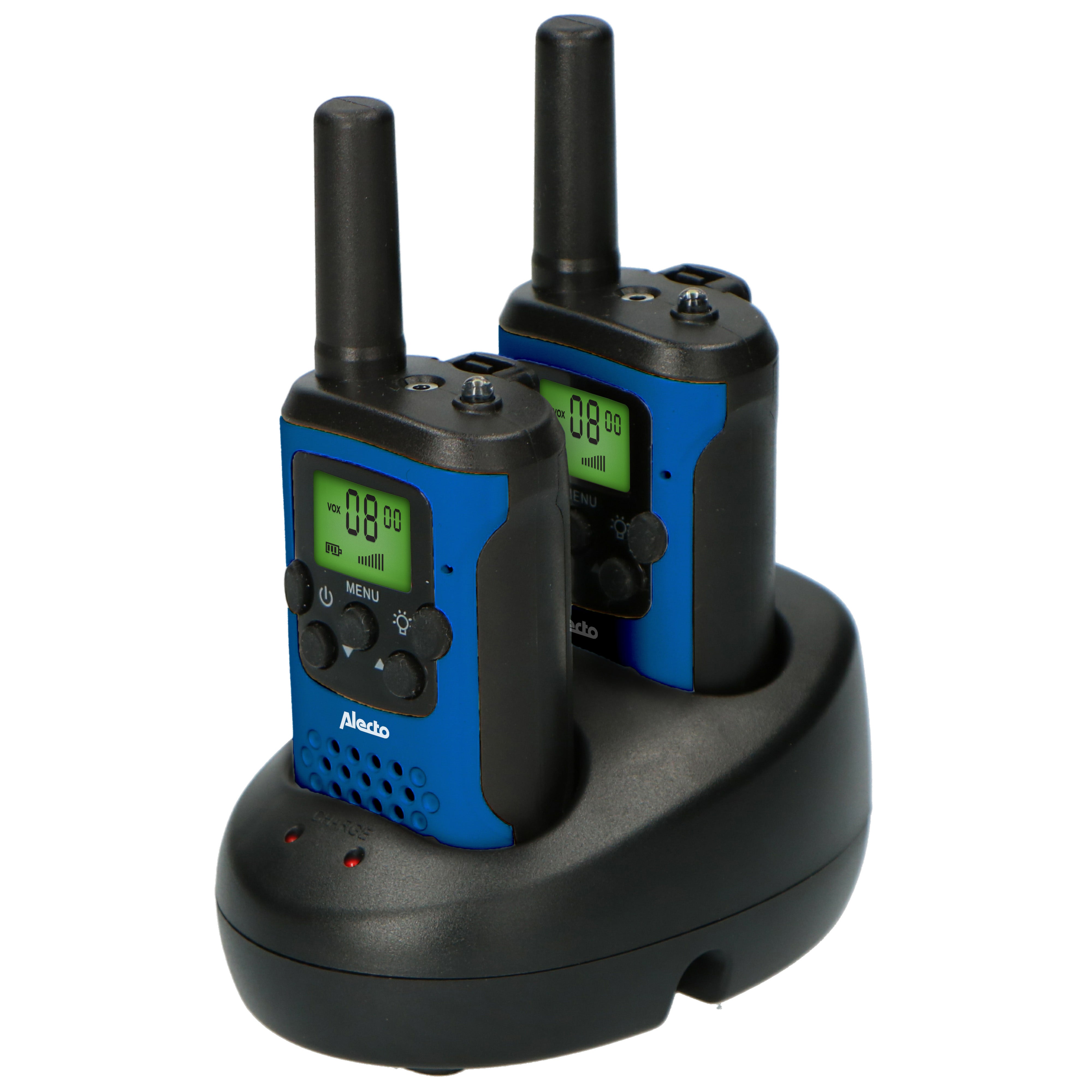 Set aus zwei Two-Way-Funkgeräten mit einer Reichweite von bis zu 7 Kilometern Blau/Schwarz