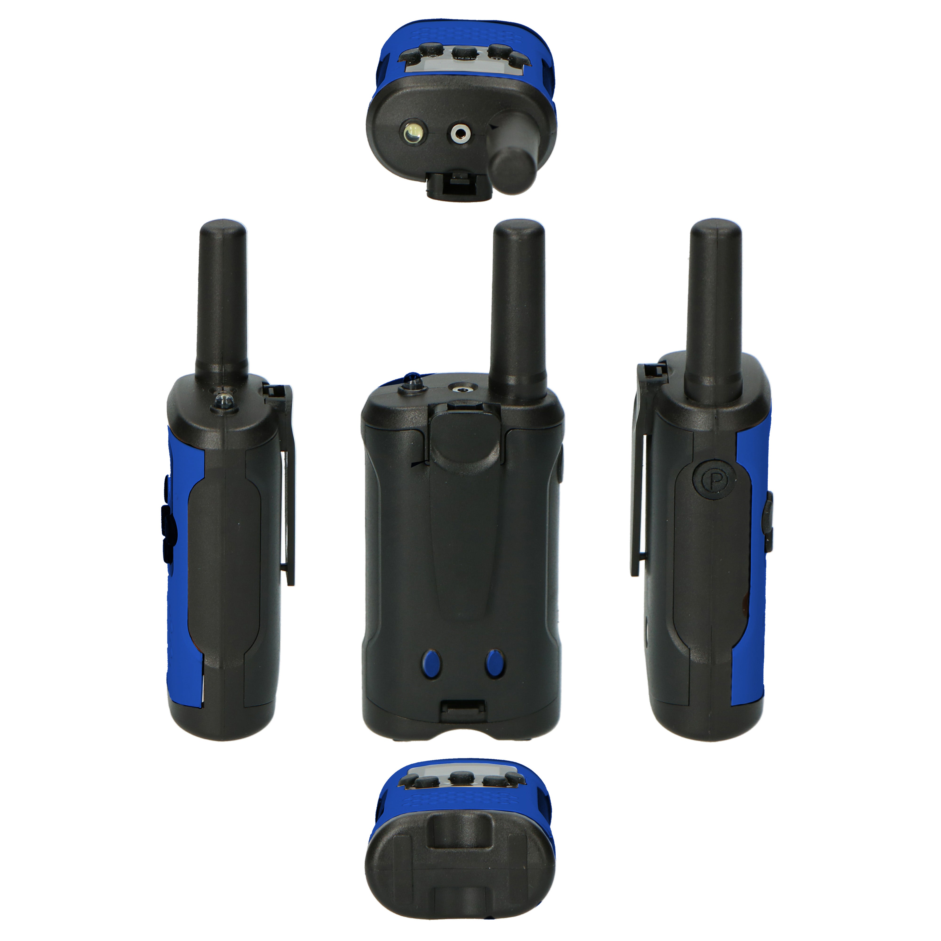 Set aus zwei Two-Way-Funkgeräten mit einer Reichweite von bis zu 7 Kilometern Blau/Schwarz
