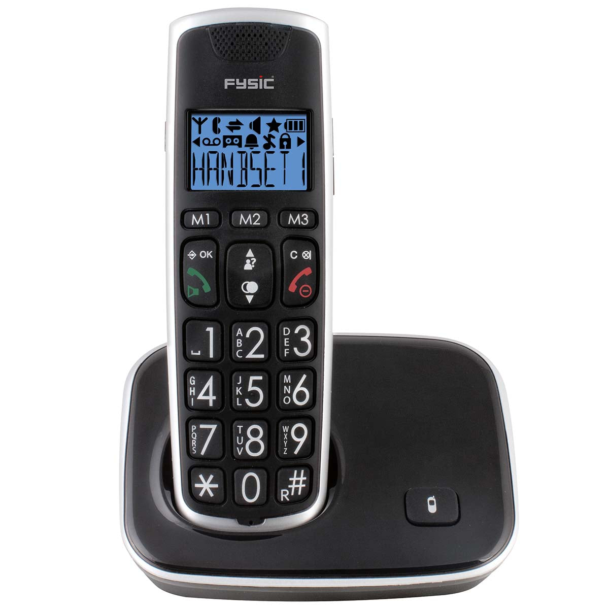 Senior DECT-Telefon mit großen Tasten und 2 Mobilteilen schwarz