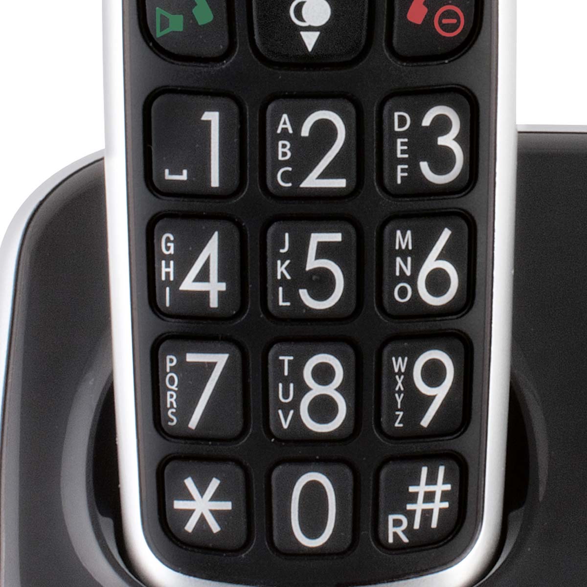 Senior DECT-Telefon mit großen Tasten und 2 Mobilteilen schwarz