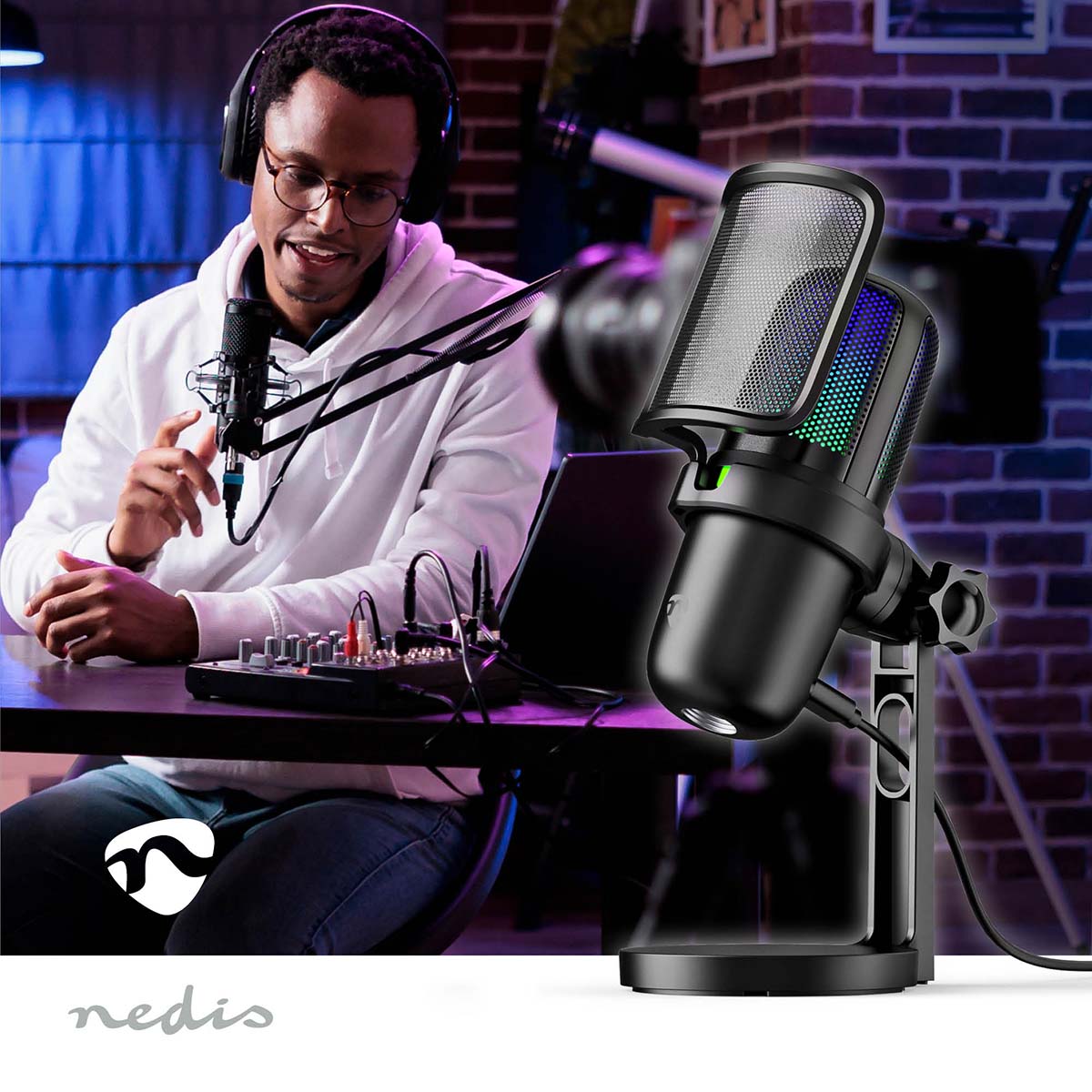 Streaming- und Gaming-Mikrofon | Benutzt für: Desktop / Notebook | USB Type-A | Ein-/Ausschalter | POP Filter
