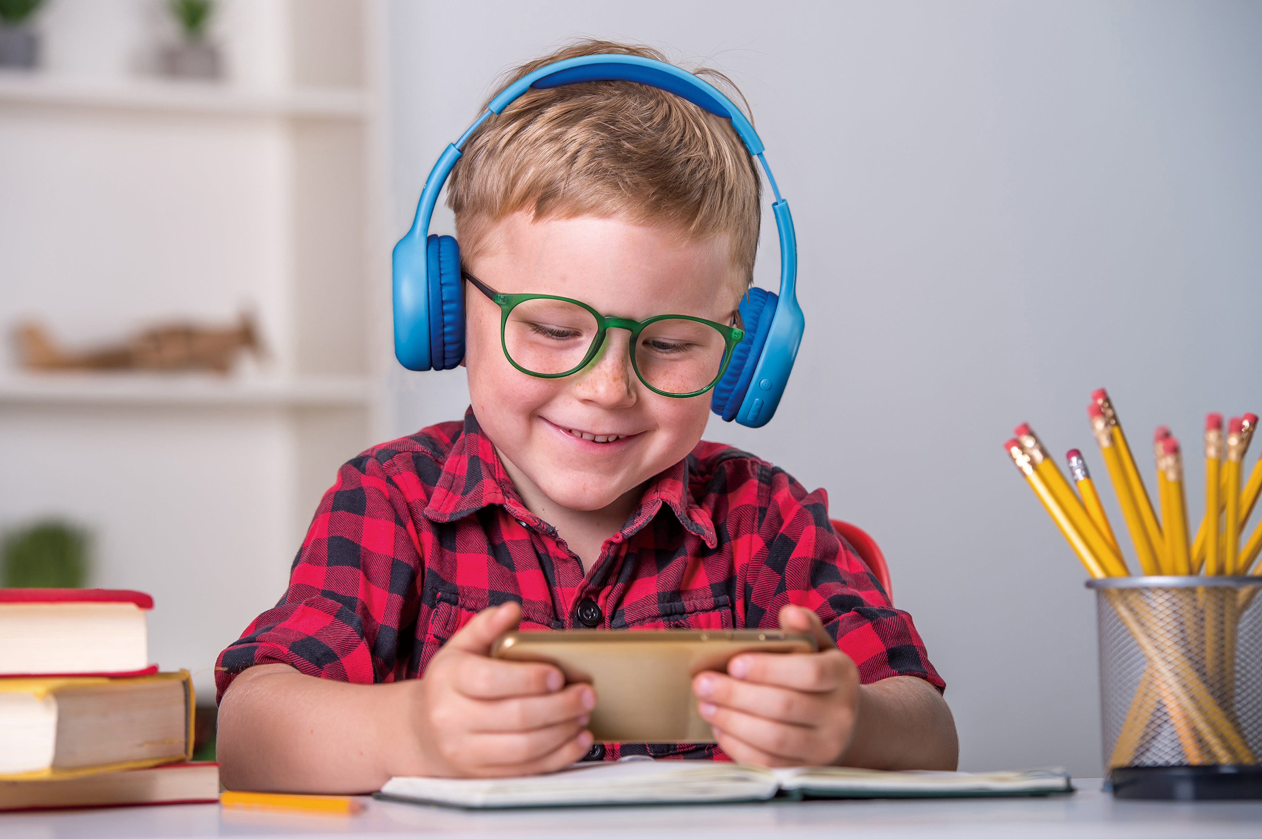 Zusammenklappbarer Bluetooth®-Kopfhörer für Kinder Blau