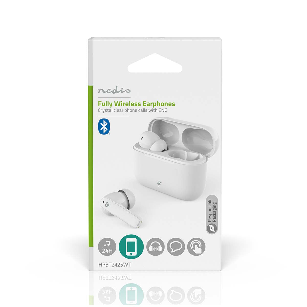 Vollständig drahtlose Kopfhörer | ENC (Environmental Noise Cancelling) | Bluetooth® | max. Batteriespielzeit: 24 Std | Berührungssteuerung | Ladegehäuse | Kabelloses Ladegehäuse | Eingebautes Mikro | Stimmkontrolle | Rauschunterdrückung | IPX4 | Weiss