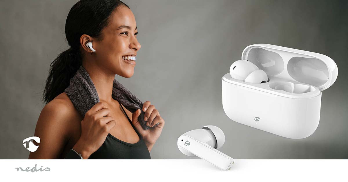 Vollständig drahtlose Kopfhörer | ENC (Environmental Noise Cancelling) | Bluetooth® | max. Batteriespielzeit: 24 Std | Berührungssteuerung | Ladegehäuse | Kabelloses Ladegehäuse | Eingebautes Mikro | Stimmkontrolle | Rauschunterdrückung | IPX4 | Weiss