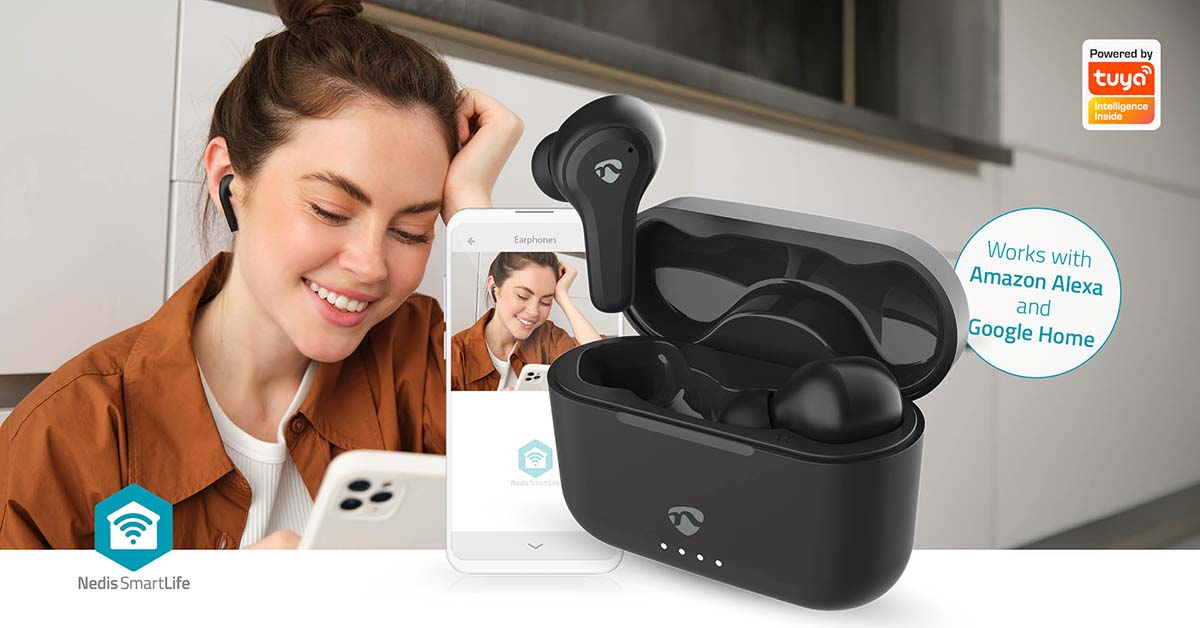 Vollständig drahtlose Kopfhörer | Hybrid (ENC + ANC) | Bluetooth® | max. Batteriespielzeit: 36 Std | Berührungssteuerung | Ladegehäuse | Kabelloses Ladegehäuse | Eingebautes Mikro | Stimmkontrolle | Schwarz