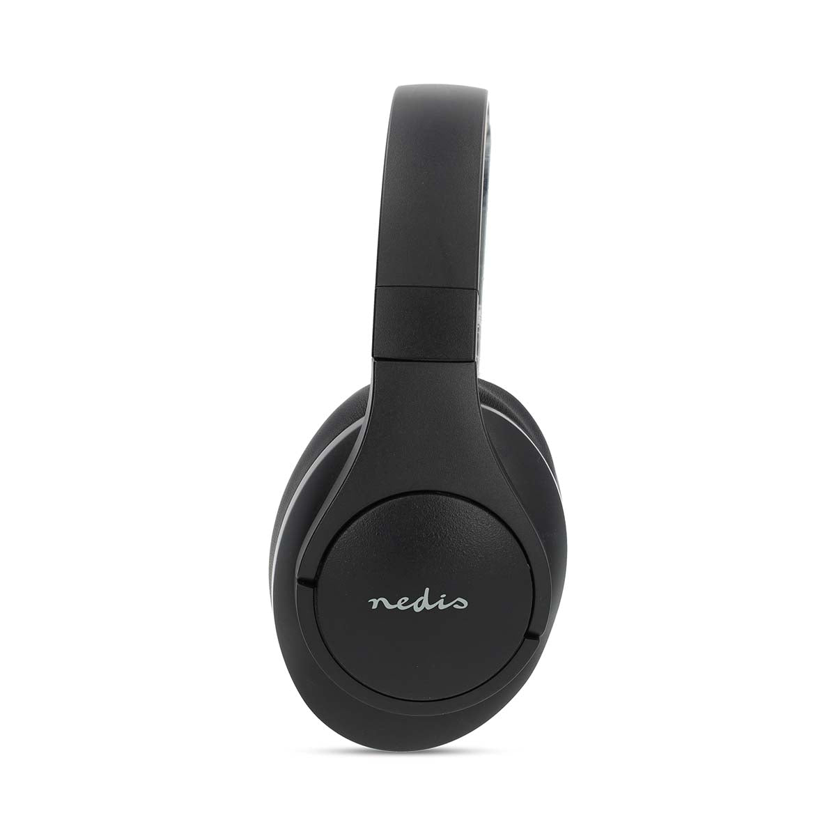 Drahtlose Over-Ear-Kopfhörer | max. Batteriespielzeit: 28 Std | Eingebautes Mikro | Drücken Sie Strg | Hybrid (ENC + ANC) | Stimmkontrolle | Lautstärke-Regler | Schwarz