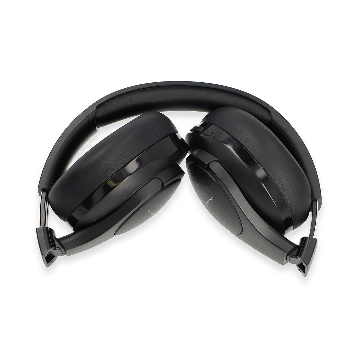 Drahtlose Over-Ear-Kopfhörer | max. Batteriespielzeit: 28 Std | Eingebautes Mikro | Drücken Sie Strg | Hybrid (ENC + ANC) | Stimmkontrolle | Lautstärke-Regler | Schwarz