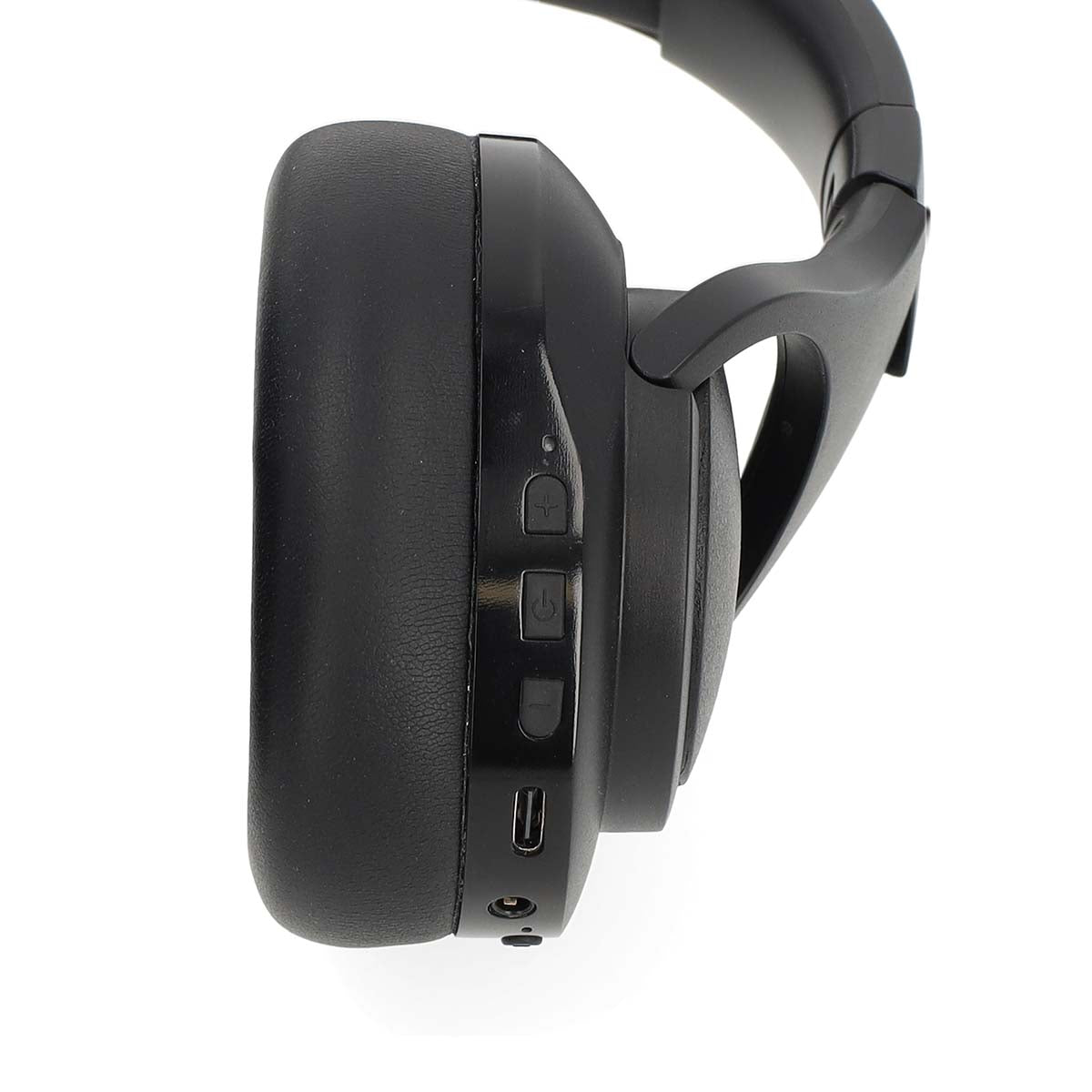 Drahtlose Over-Ear-Kopfhörer | max. Batteriespielzeit: 28 Std | Eingebautes Mikro | Drücken Sie Strg | Hybrid (ENC + ANC) | Stimmkontrolle | Lautstärke-Regler | Schwarz