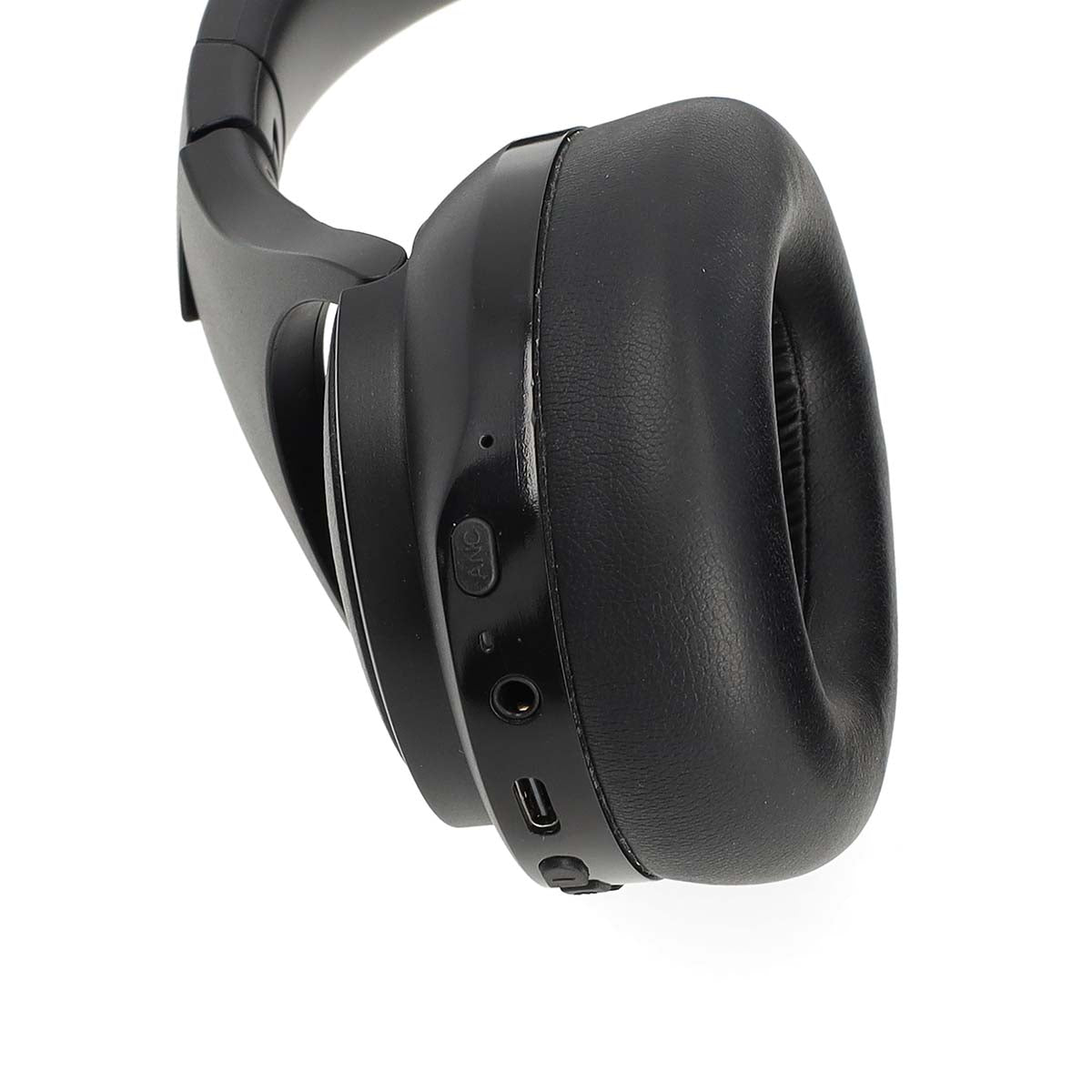 Drahtlose Over-Ear-Kopfhörer | max. Batteriespielzeit: 28 Std | Eingebautes Mikro | Drücken Sie Strg | Hybrid (ENC + ANC) | Stimmkontrolle | Lautstärke-Regler | Schwarz