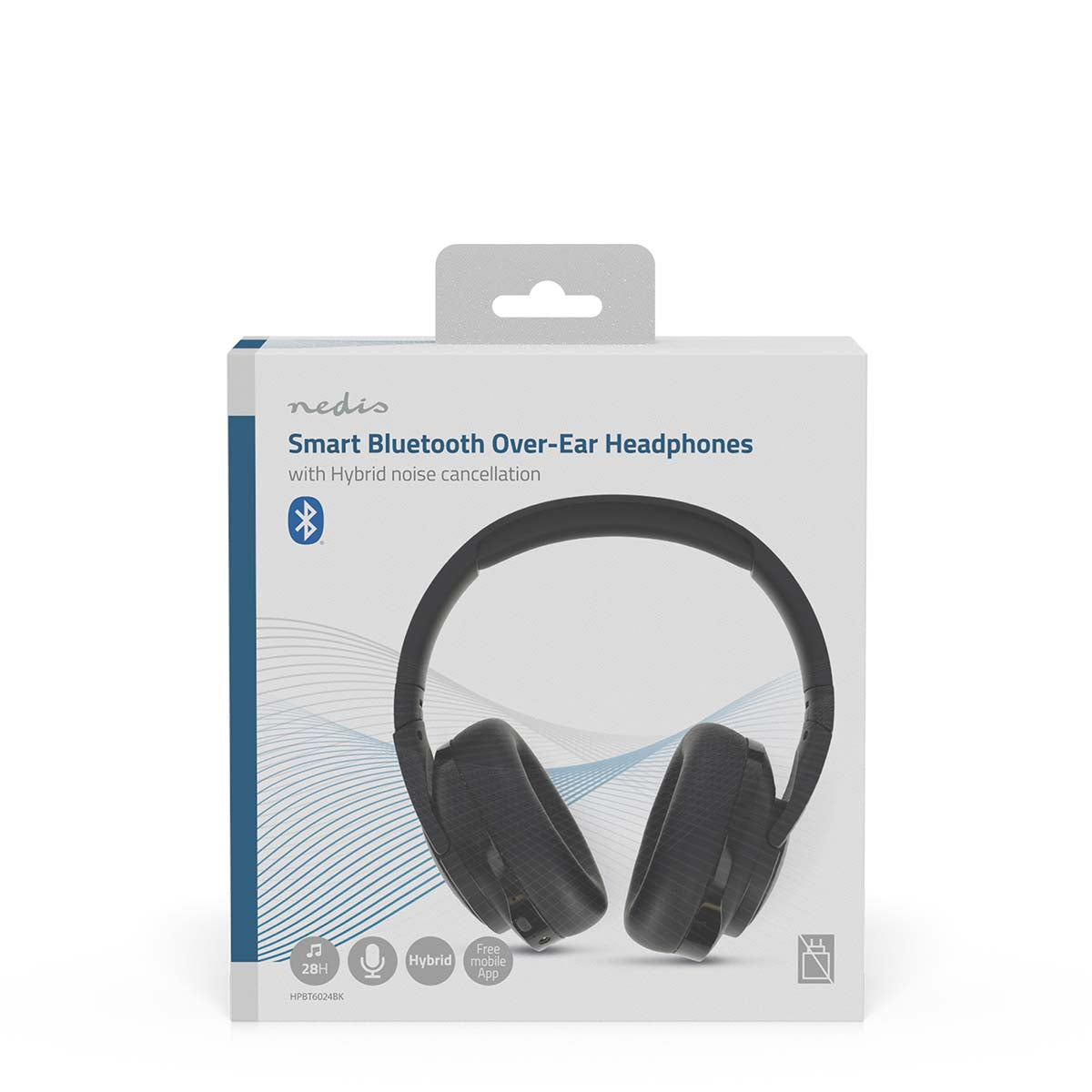 Drahtlose Over-Ear-Kopfhörer | max. Batteriespielzeit: 28 Std | Eingebautes Mikro | Drücken Sie Strg | Hybrid (ENC + ANC) | Stimmkontrolle | Lautstärke-Regler | Schwarz
