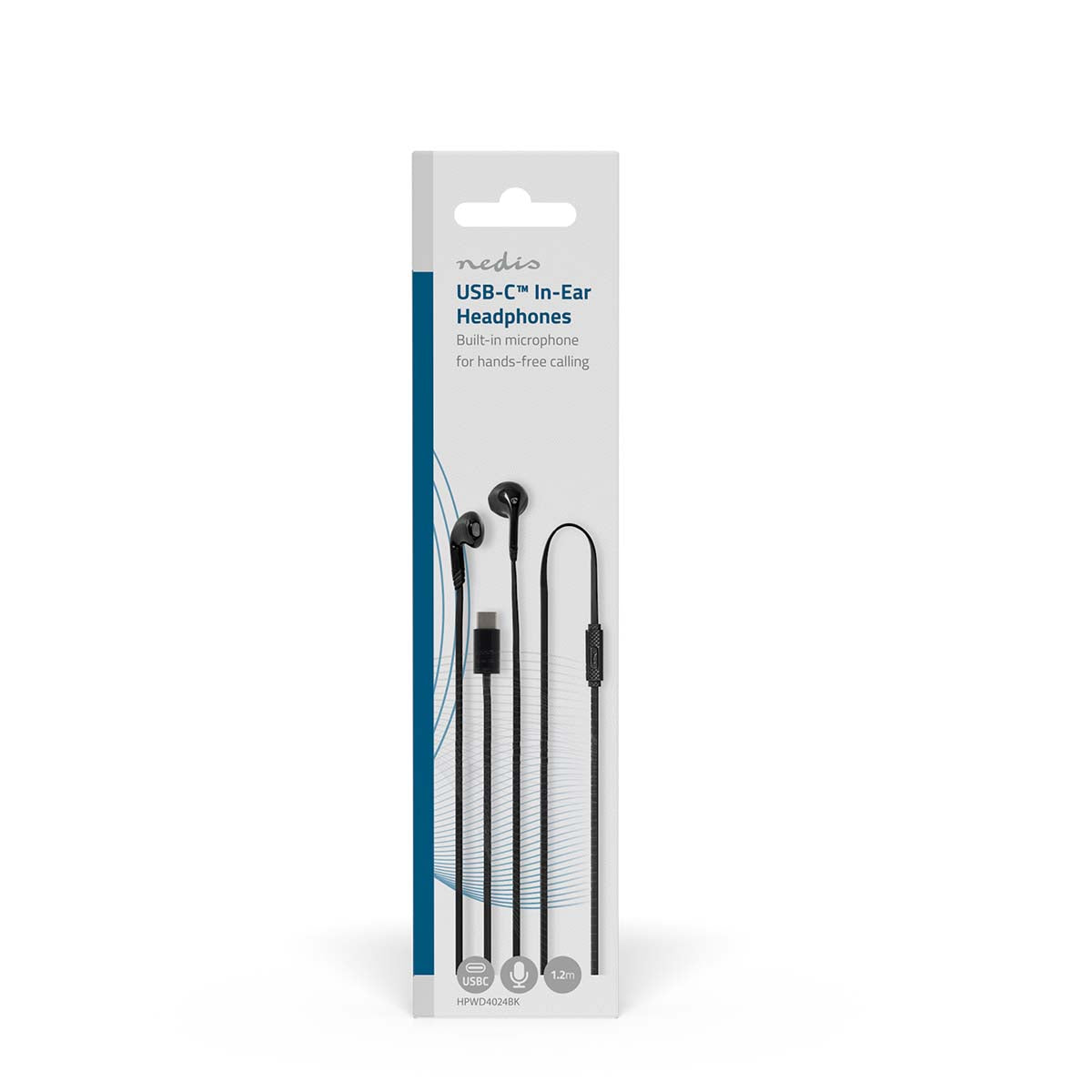 Kopfhörer mit Kabel | USB-C™ | Kabellänge: 1.20 m | Eingebautes Mikro | Lautstärke-Regler | Schwarz