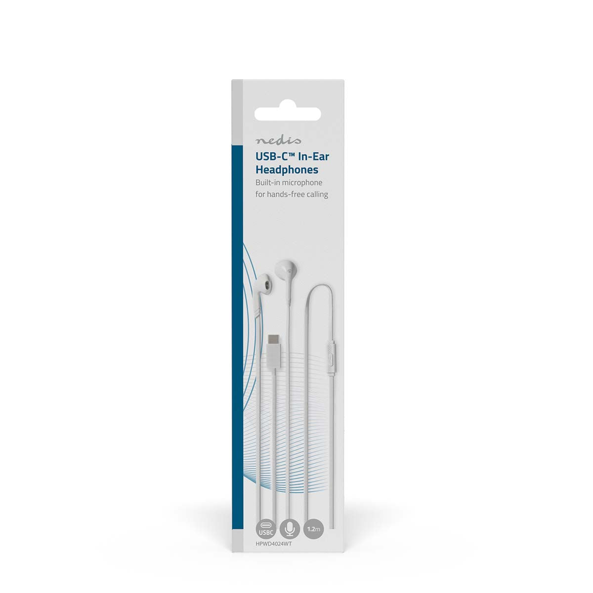 Kopfhörer mit Kabel | USB-C™ | Kabellänge: 1.20 m | Eingebautes Mikro | Lautstärke-Regler | Weiss