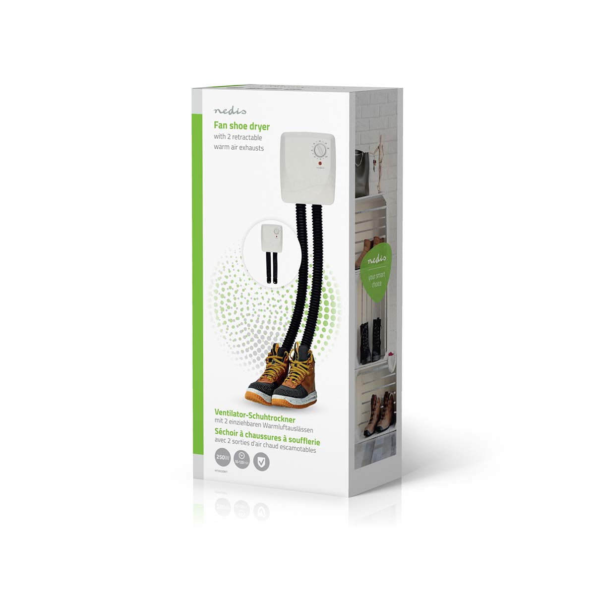 Schuhtrockner | 250 W | 45 °C | Überhitzungsschutz