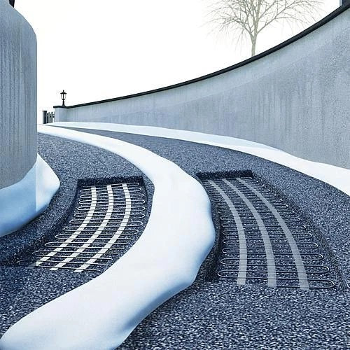 asdec life ® ice/snow melting heating mat for open spaces in concrete/sand installation 1500W/10x0.5m=5m²/230V