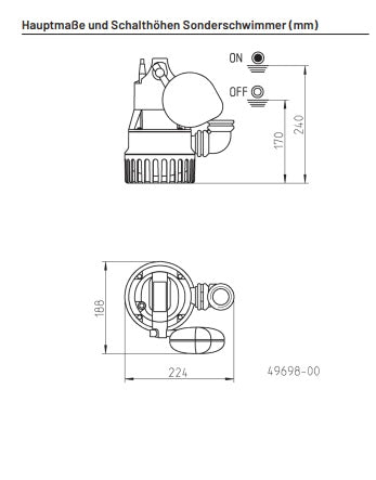 Jung Pumpen - Sonderschwimmer für enge Schächte