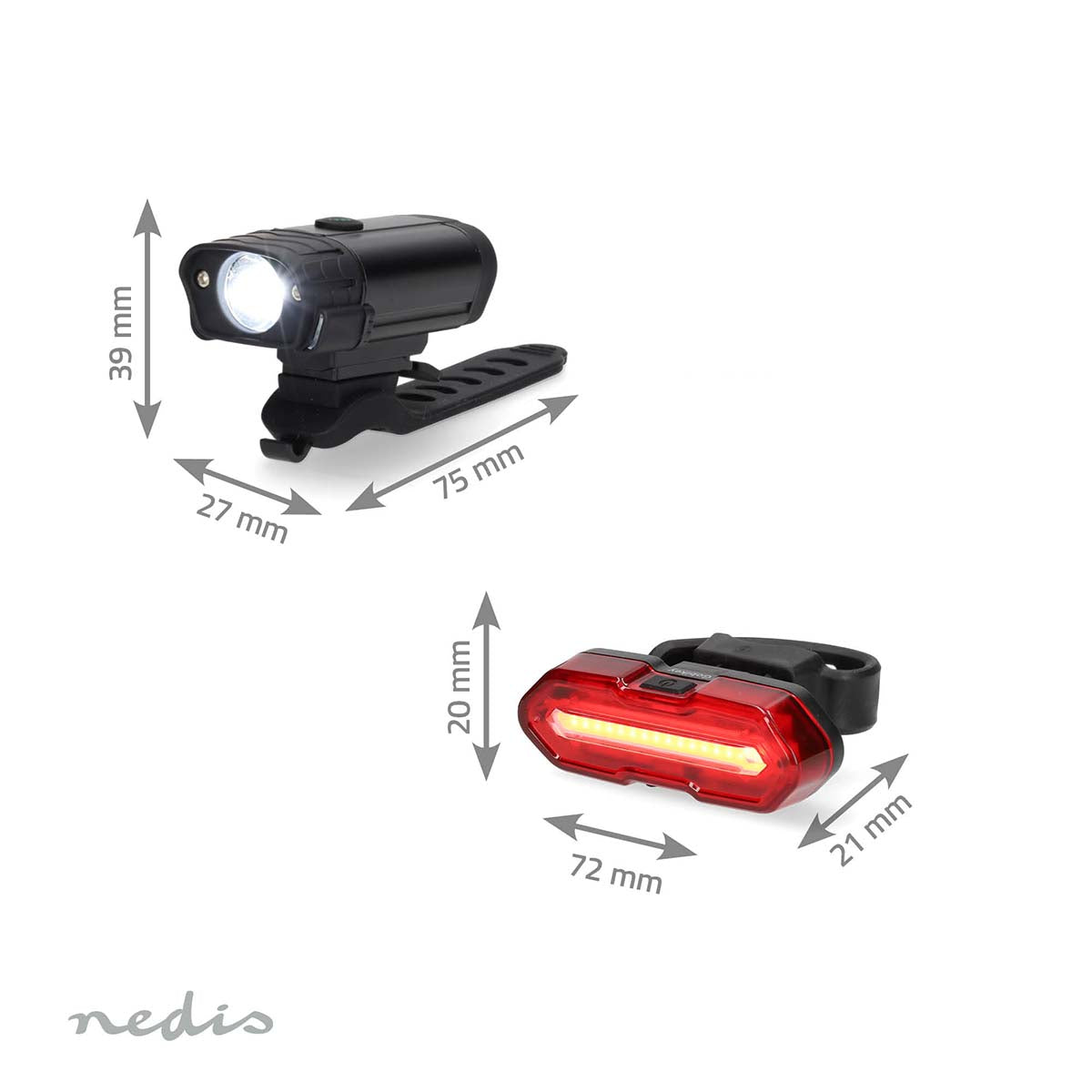Fahrrad-Licht | Batteriebetrieben | 5 V DC | 3 W | Batterien enthalten | Wiederaufladbar | 400 lm | 4.5 lm | 100 m | 110 °