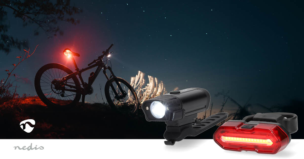 Fahrrad-Licht | Batteriebetrieben | 5 V DC | 3 W | Batterien enthalten | Wiederaufladbar | 400 lm | 4.5 lm | 100 m | 110 °