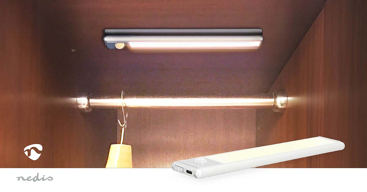 Schrankleuchte | 110 lm | Wiederaufladbar | 1100 mAh | Bewegungssensor | 10 Std | 5 V DC