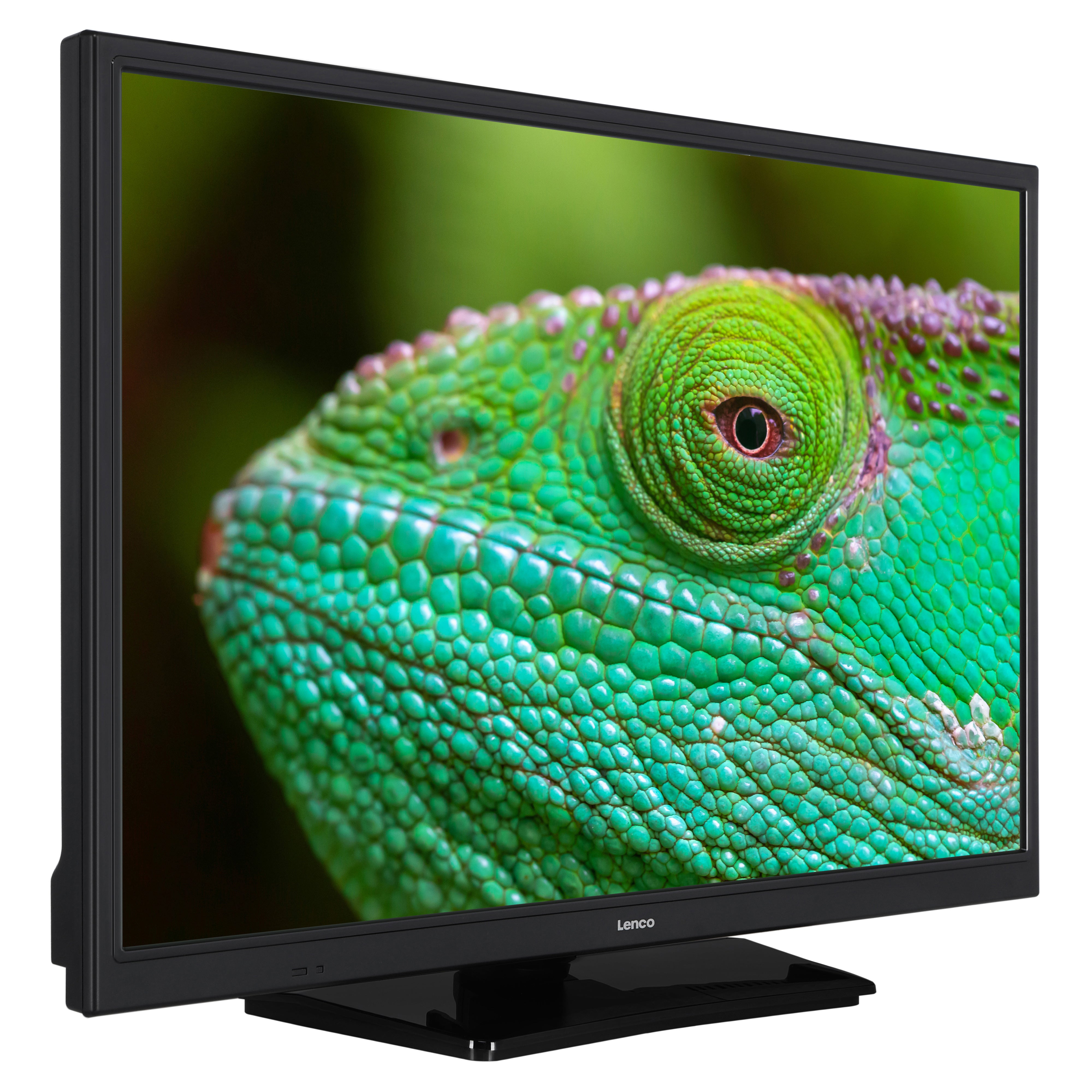 24 Zoll HD LED TV mit DVB-T2 DVB-C DVB-S2 12V Schwarz