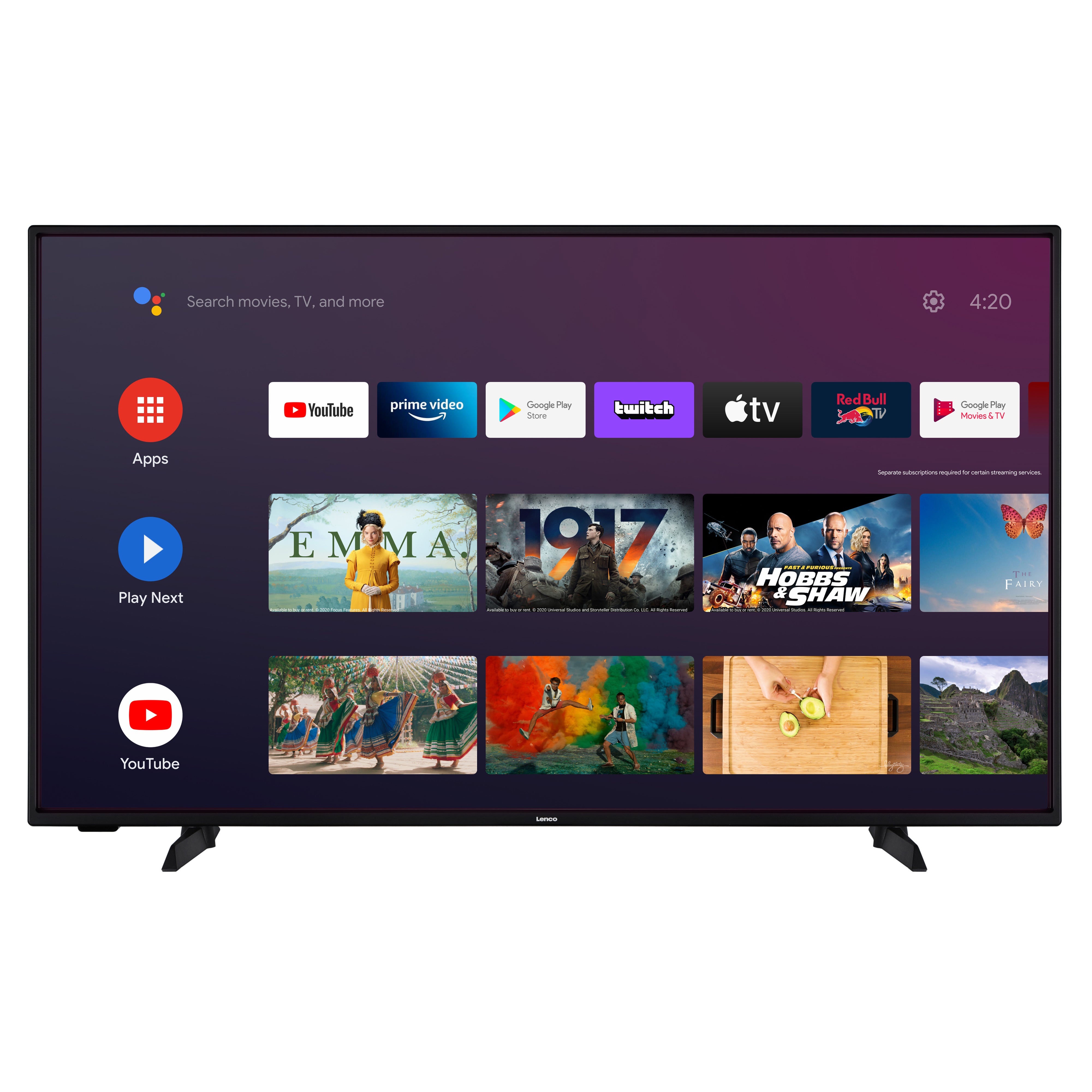 43" 4K Android Smart TV Schwarz