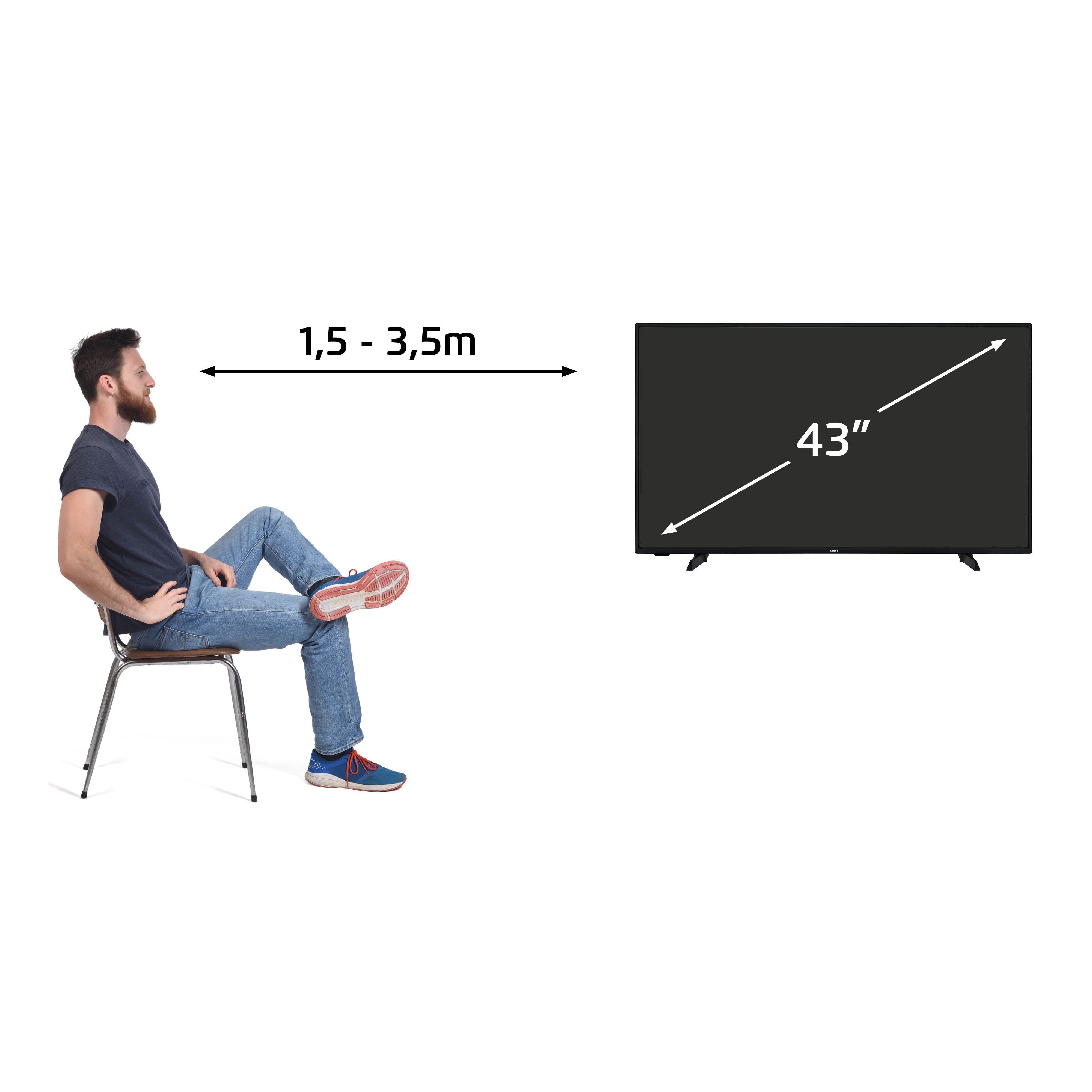 43" 4K Android Smart TV Schwarz