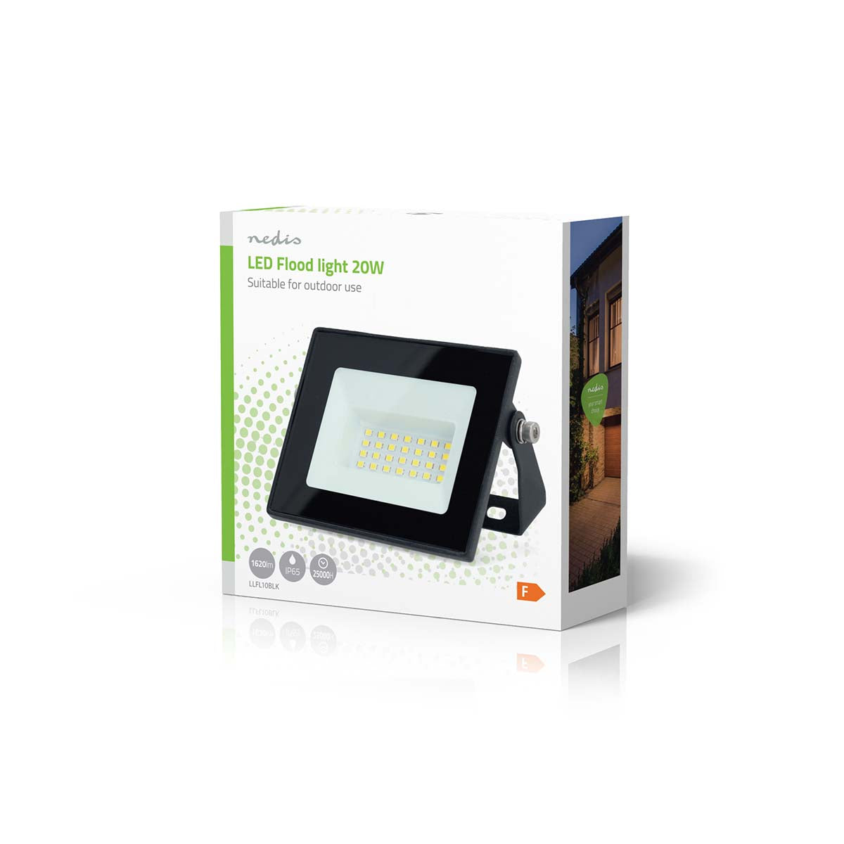 LED-Flutlicht | 4000 K | Nennlichtstrom: 1620 lm | IP65 | 1.00 m | Energieklasse: F | 220 - 240 V AC 50/60 Hz | 20 W