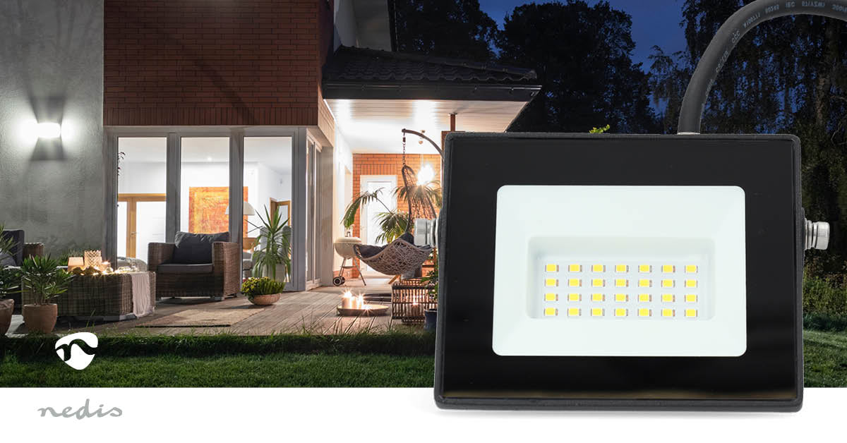 LED-Flutlicht | 4000 K | Nennlichtstrom: 1620 lm | IP65 | 1.00 m | Energieklasse: F | 220 - 240 V AC 50/60 Hz | 20 W