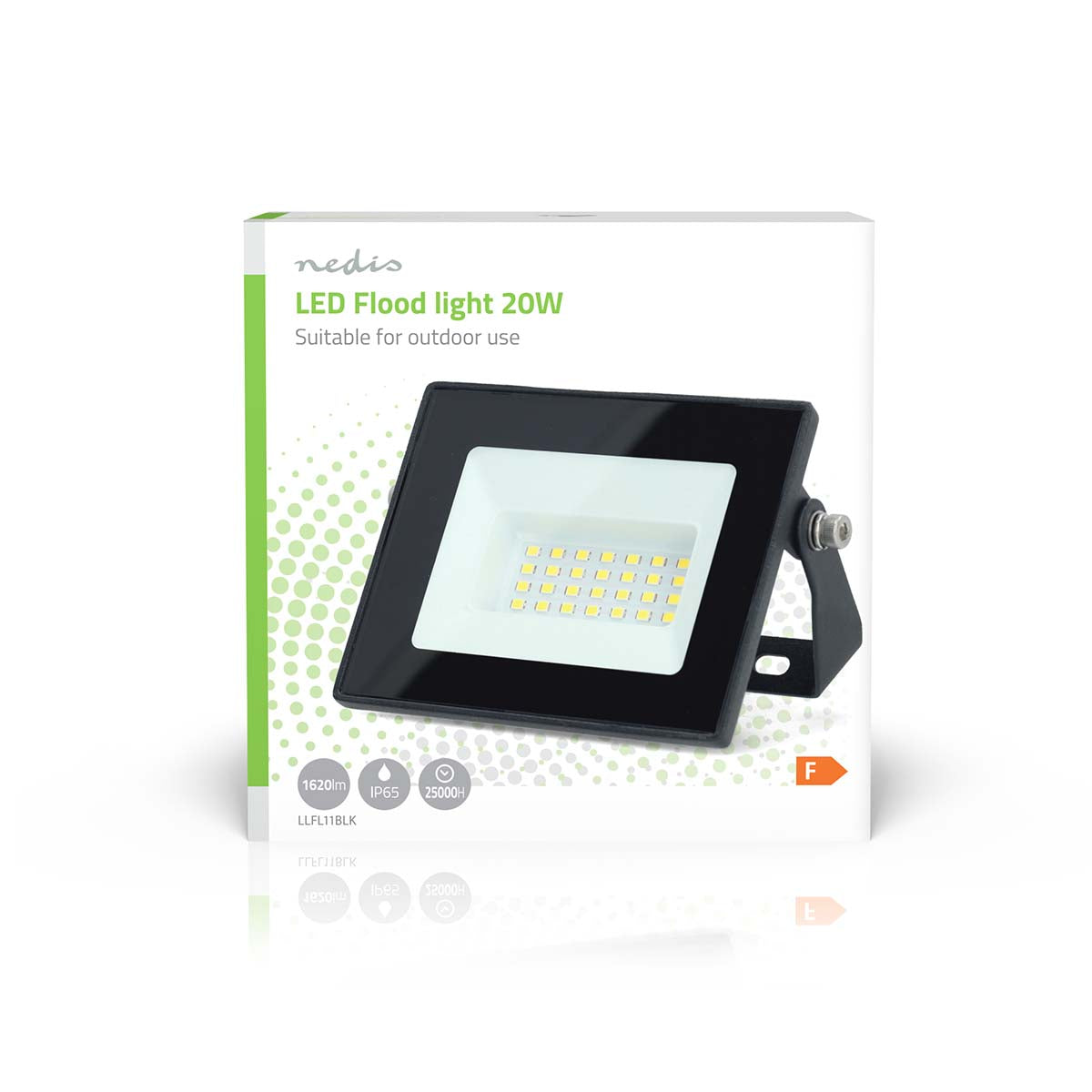 LED-Flutlicht | 4000 K | Nennlichtstrom: 1620 lm | IP44 | Energieklasse: F | 220 - 240 V AC 50/60 Hz | 20 W
