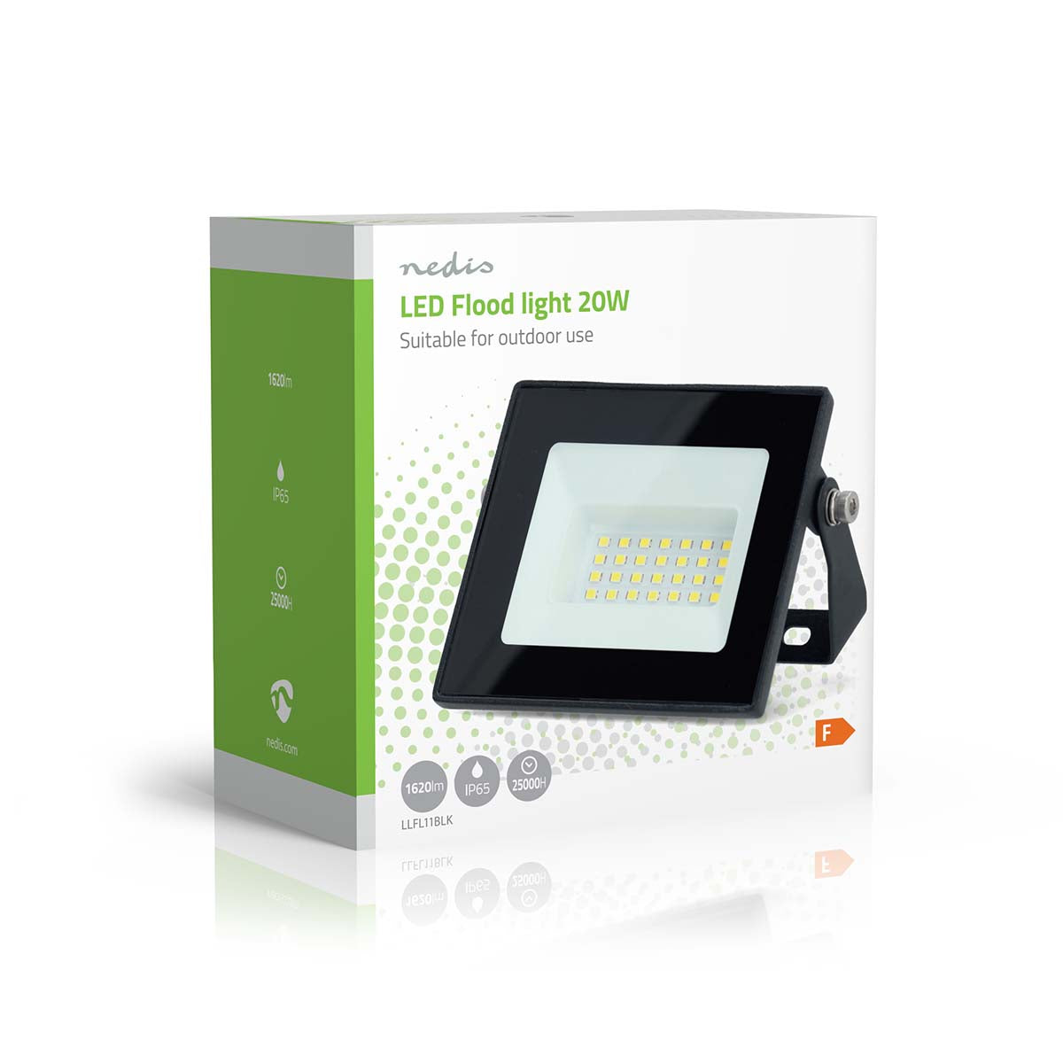 LED-Flutlicht | 4000 K | Nennlichtstrom: 1620 lm | IP44 | Energieklasse: F | 220 - 240 V AC 50/60 Hz | 20 W