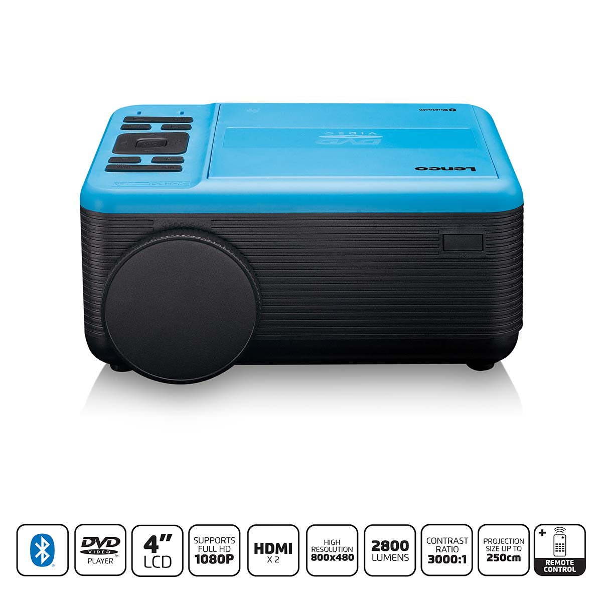 LCD-Projektor mit DVD-Player und Bluetooth® Blue