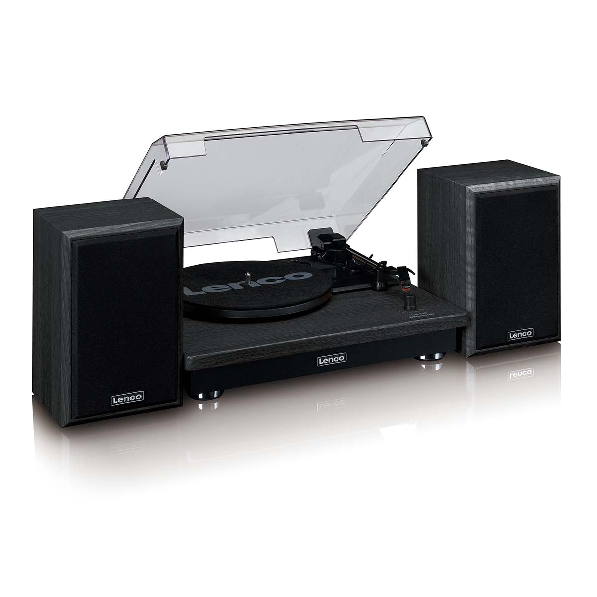 Plattenspieler mit Bluetooth® Empfang und zwei externen Lautsprechern