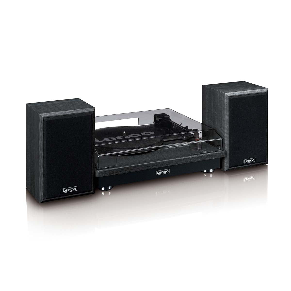 Plattenspieler mit Bluetooth® Empfang und zwei externen Lautsprechern