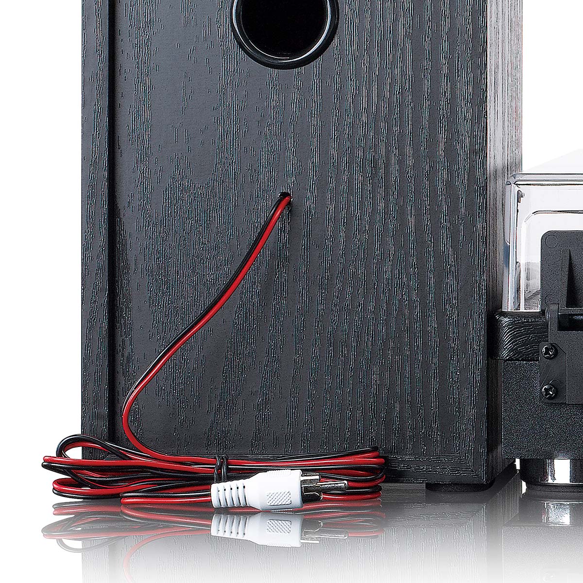 Holzplattenspieler mit Riemenantrieb, Bluetooth-Empfangsübertragung und 2 externen Lautsprechern
