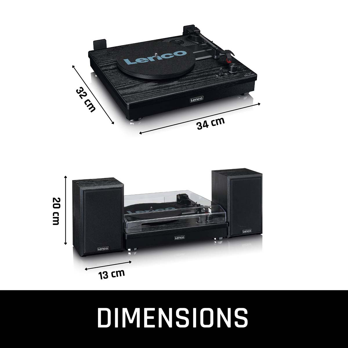 Holzplattenspieler mit Riemenantrieb, Bluetooth-Empfangsübertragung und 2 externen Lautsprechern