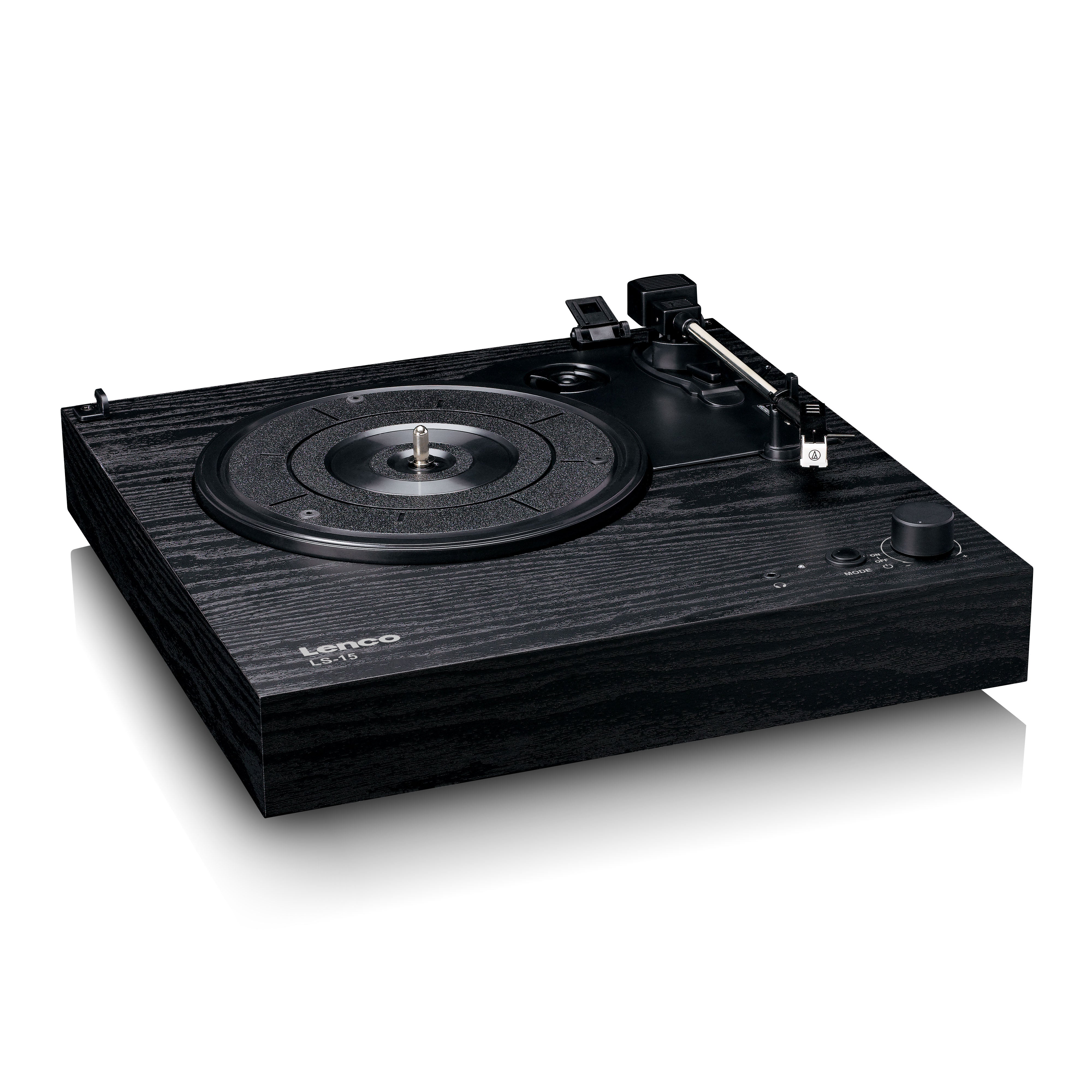 Plattenspieler mit Bluetooth®, zwei eingebauten Lautsprechern und AT3600L Tonabnehmer Schwarz