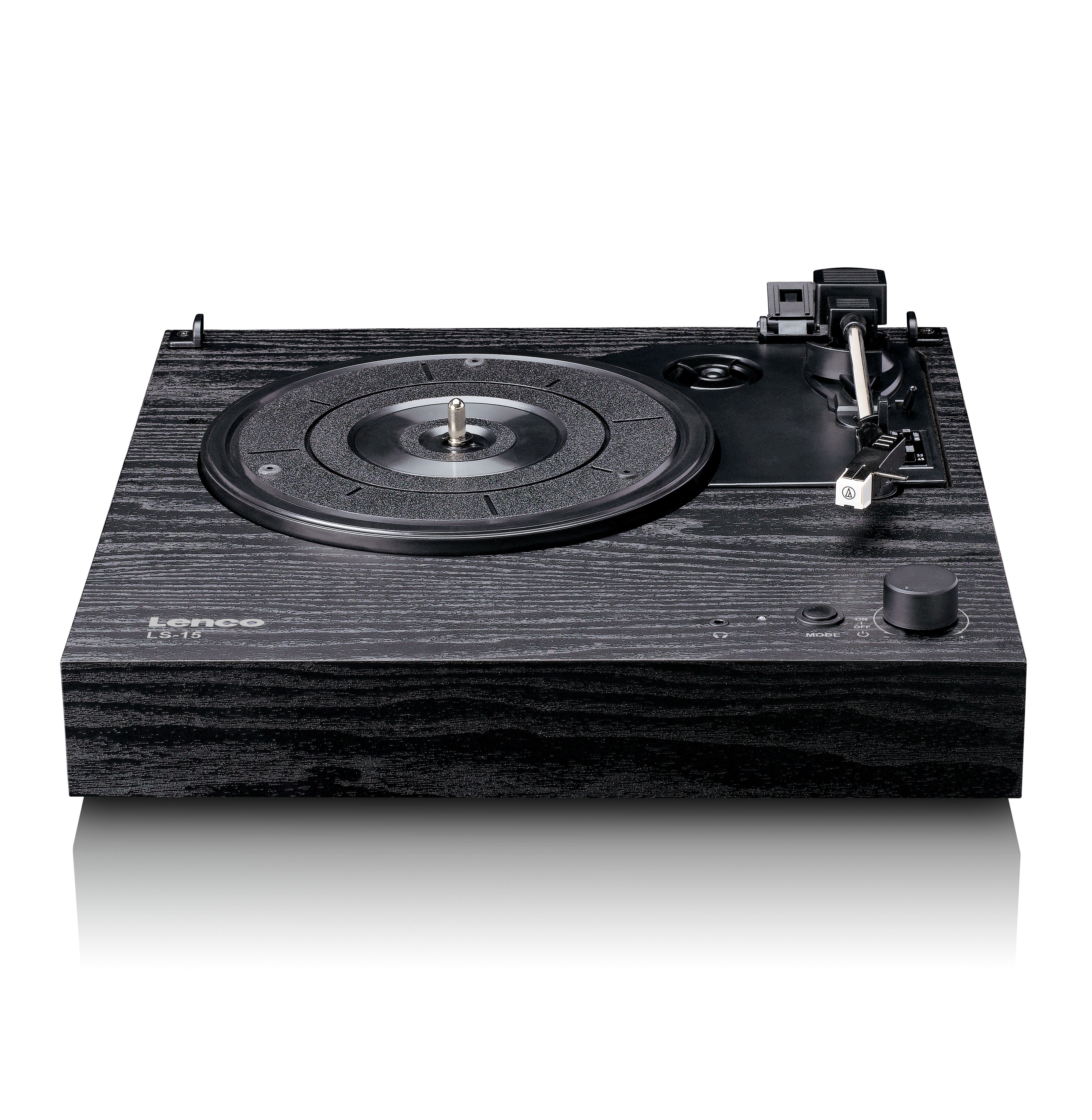 Plattenspieler mit Bluetooth®, zwei eingebauten Lautsprechern und AT3600L Tonabnehmer Schwarz