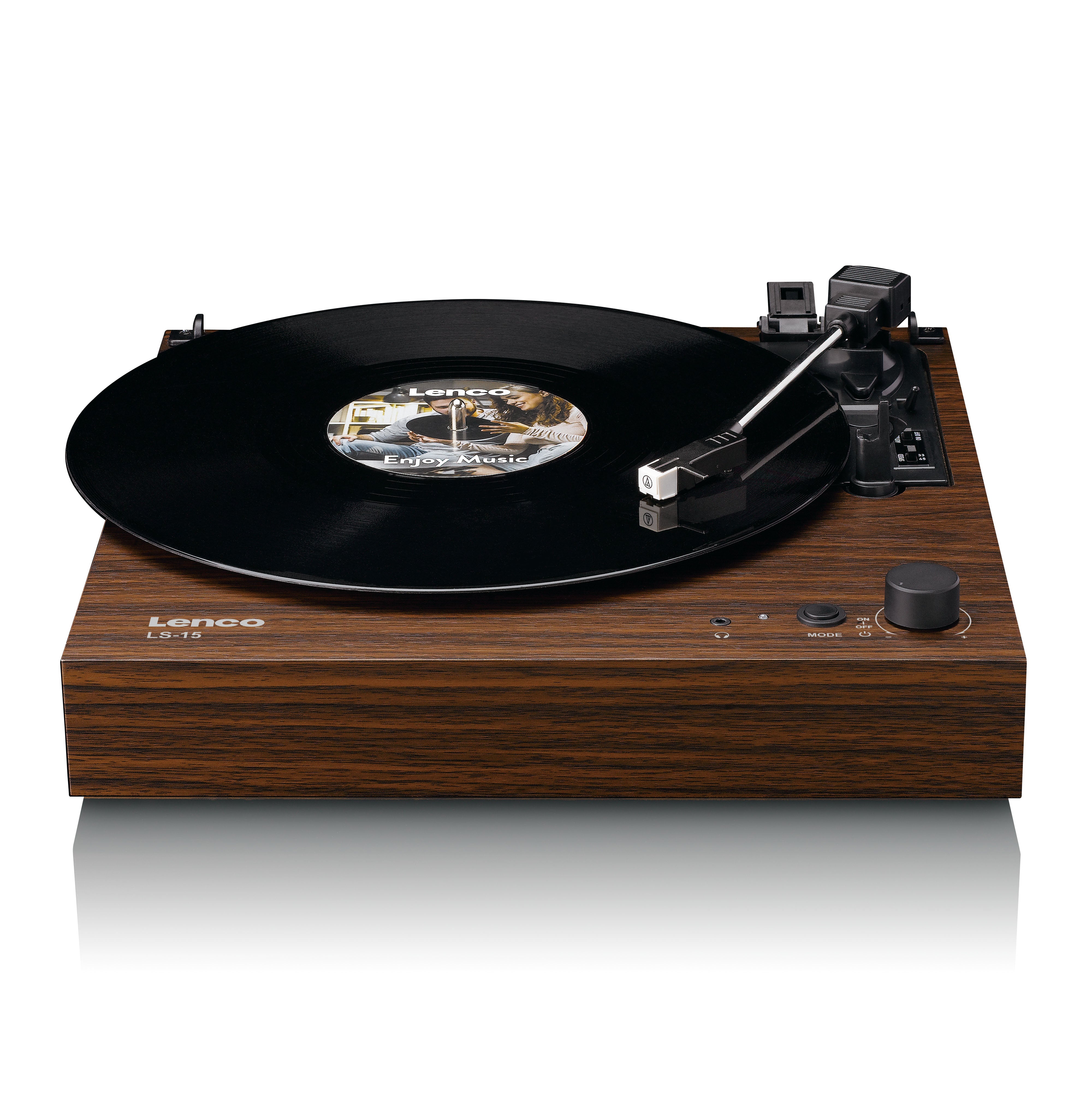 Plattenspieler mit Bluetooth®, zwei eingebauten Lautsprechern und AT3600L Tonabnehmer Wood