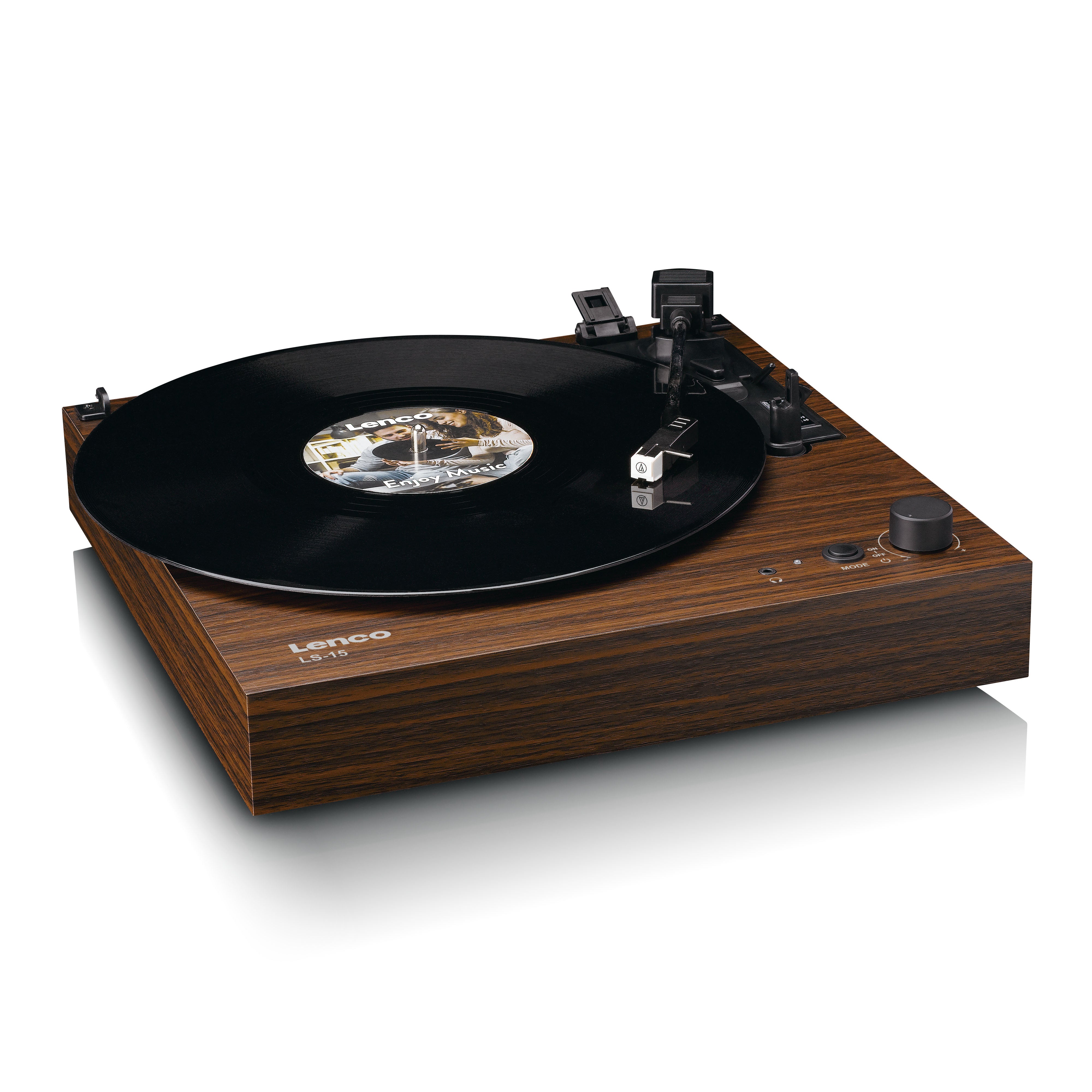 Plattenspieler mit Bluetooth®, zwei eingebauten Lautsprechern und AT3600L Tonabnehmer Wood