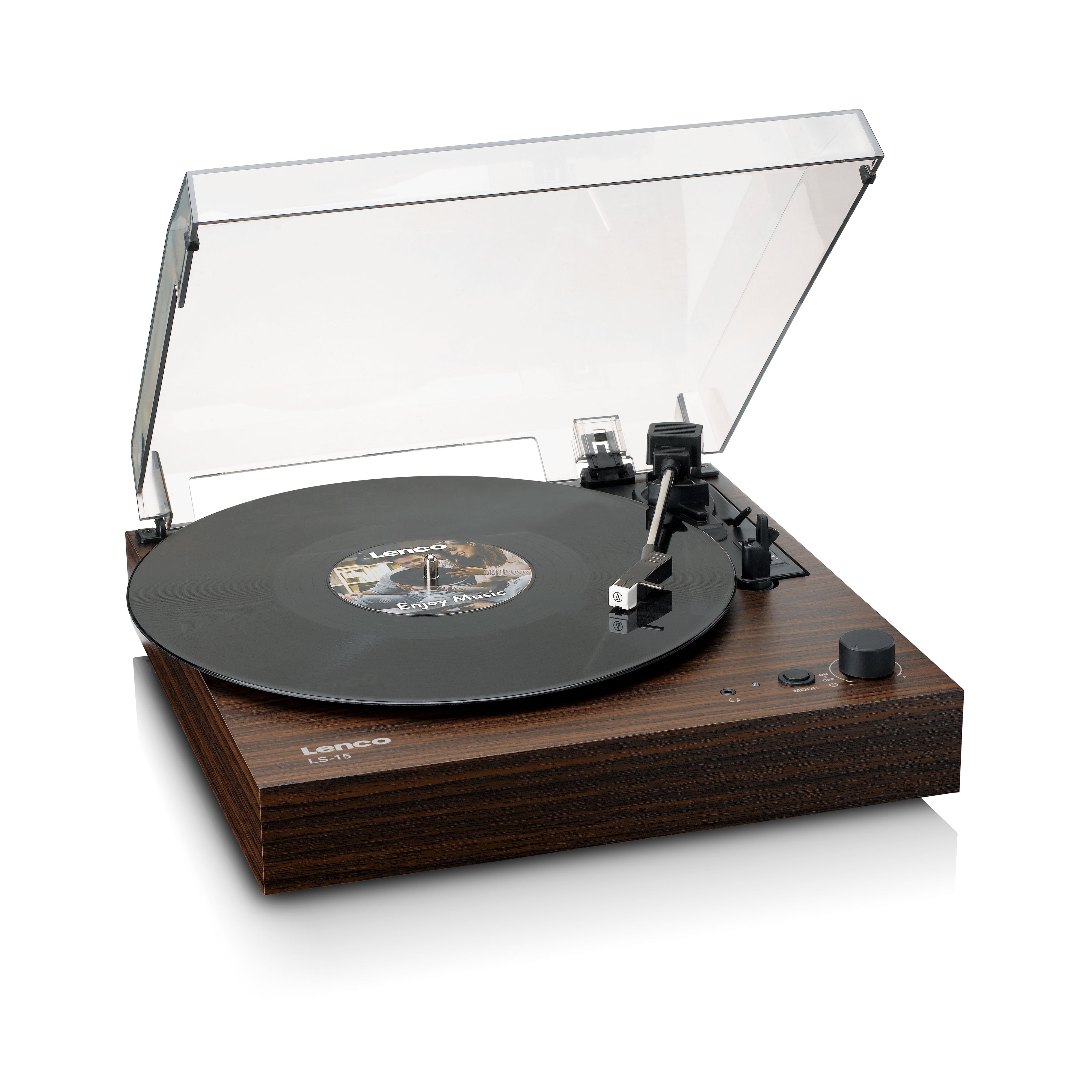 Plattenspieler mit Bluetooth®, zwei eingebauten Lautsprechern und AT3600L Tonabnehmer Wood
