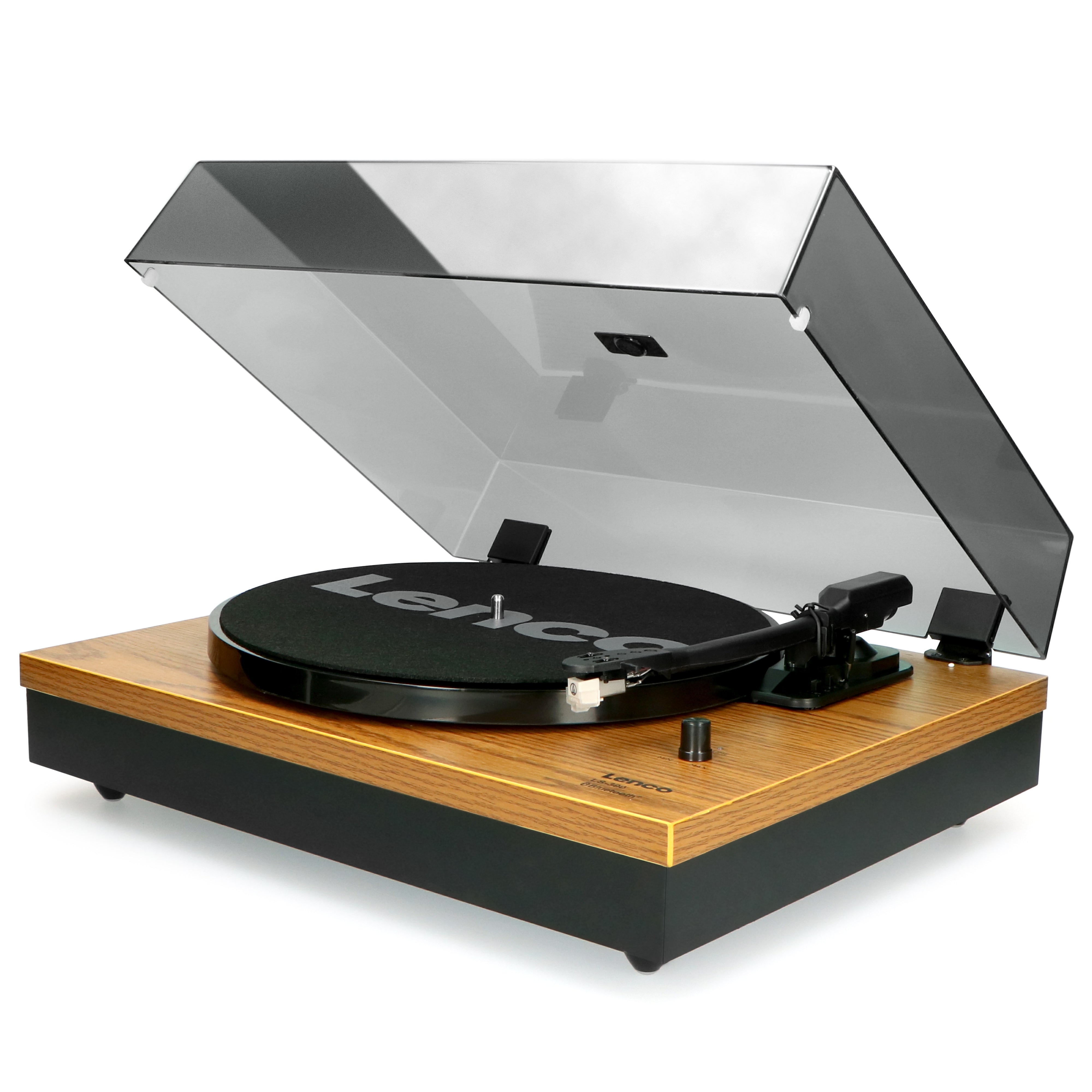Plattenspieler mit Bluetooth® und zwei separaten Lautsprechern Wood
