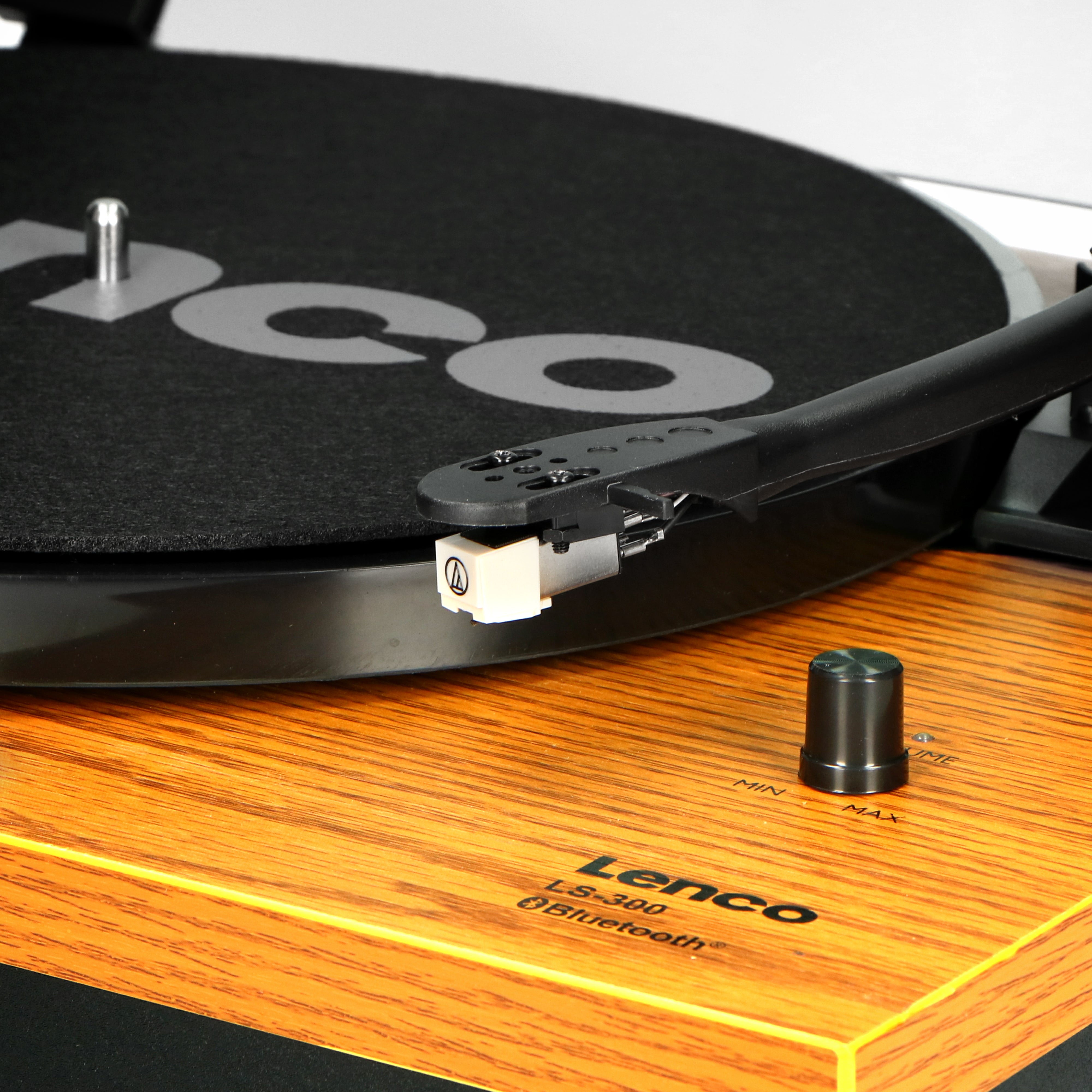 Plattenspieler mit Bluetooth® und zwei separaten Lautsprechern Wood