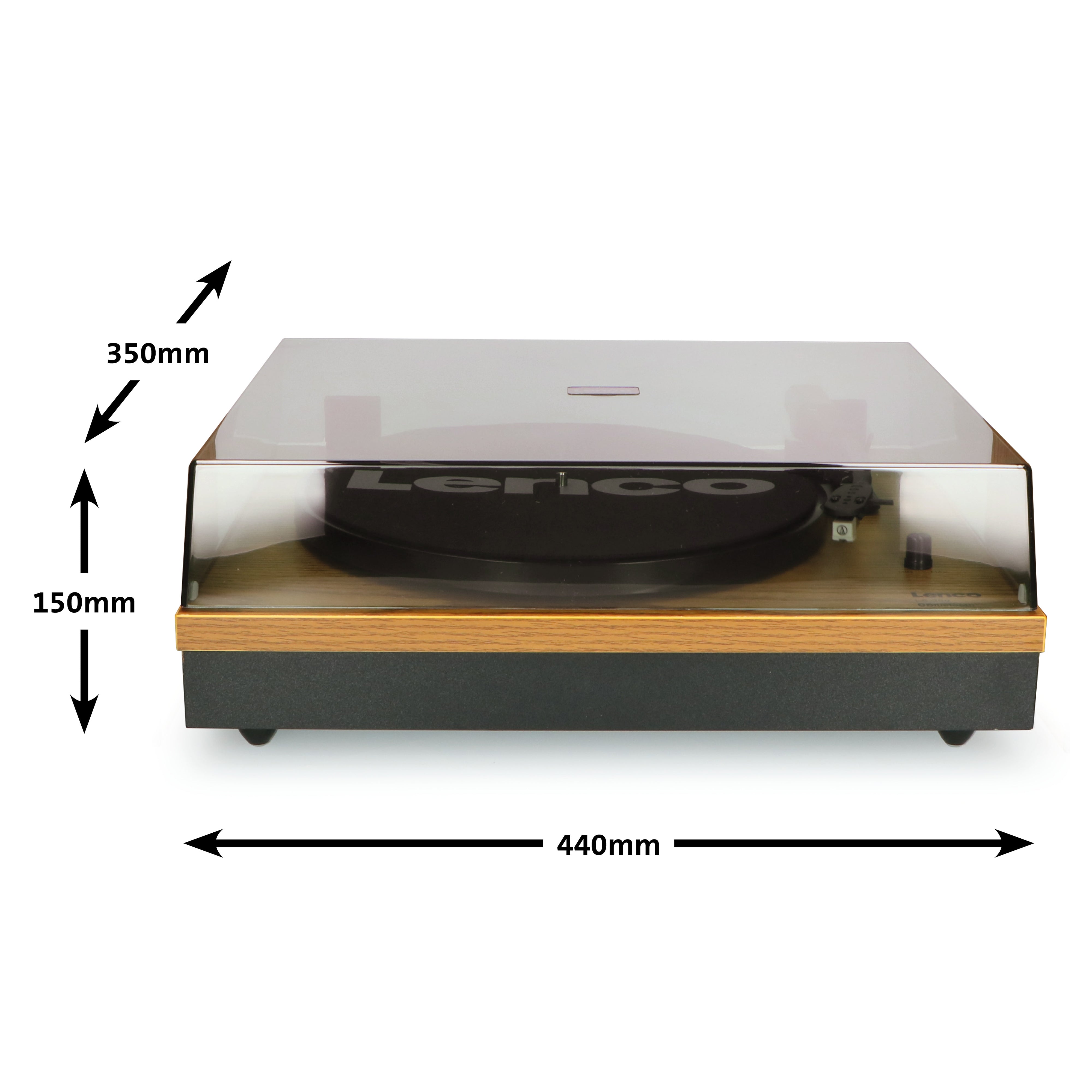 Plattenspieler mit Bluetooth® und zwei separaten Lautsprechern Wood