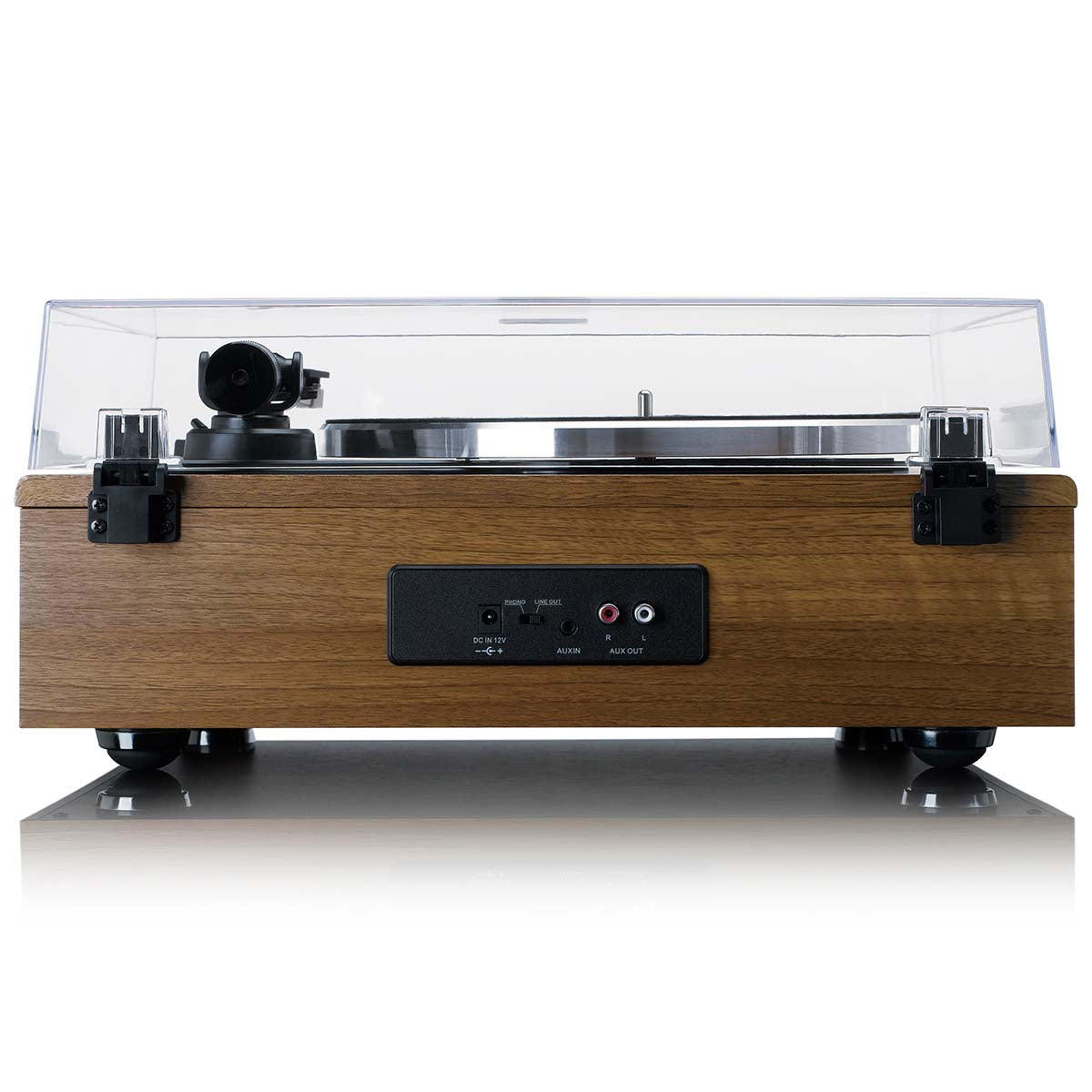 Plattenspieler mit 4 eingebauten Lautsprechern und Bluetooth-Empfang Wood