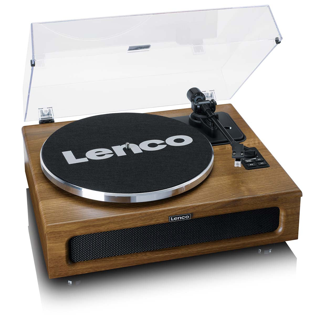 Plattenspieler mit 4 eingebauten Lautsprechern und Bluetooth-Empfang Wood