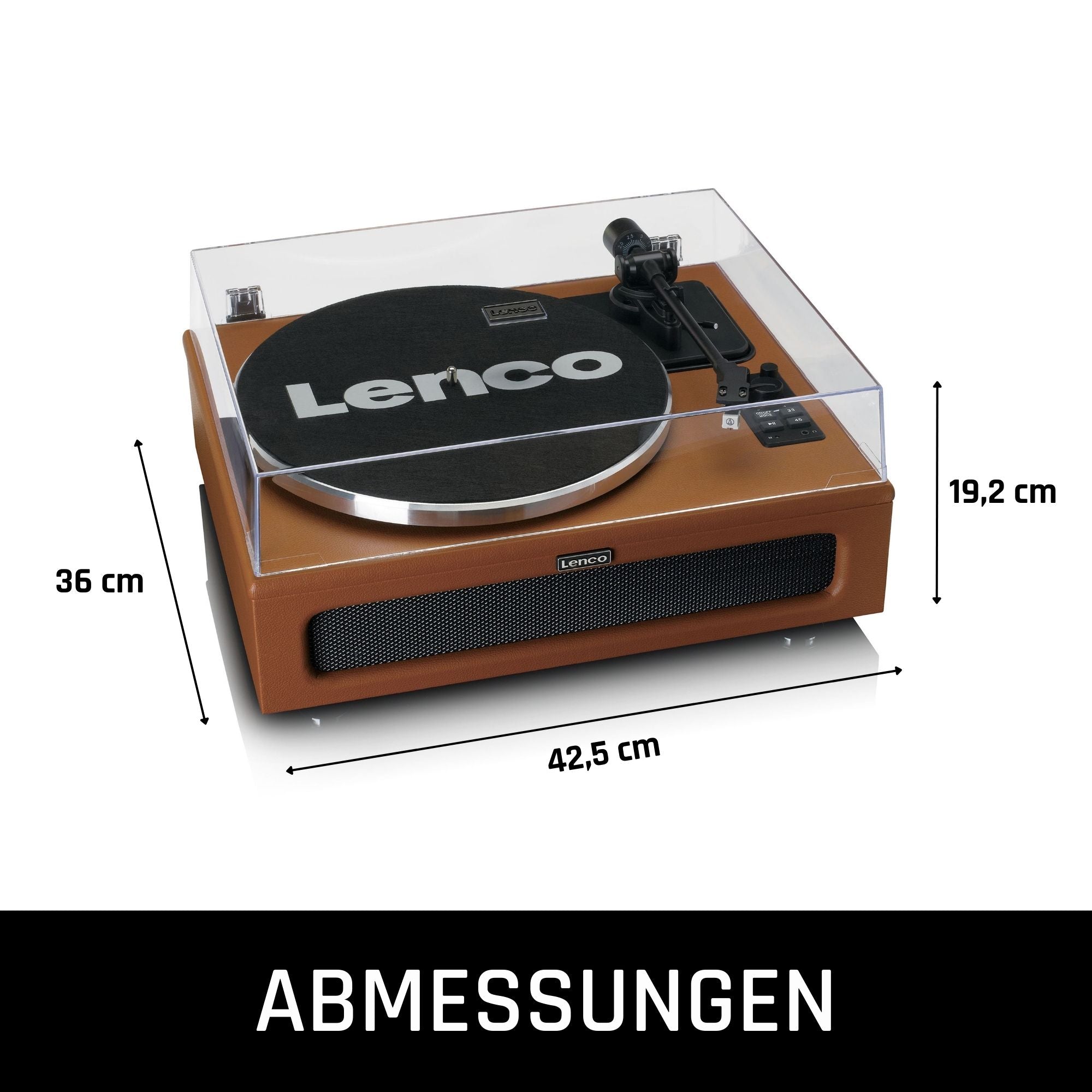 Plattenspieler mit Bluetooth MMC 4 Lautsprecher eingebaut Braun