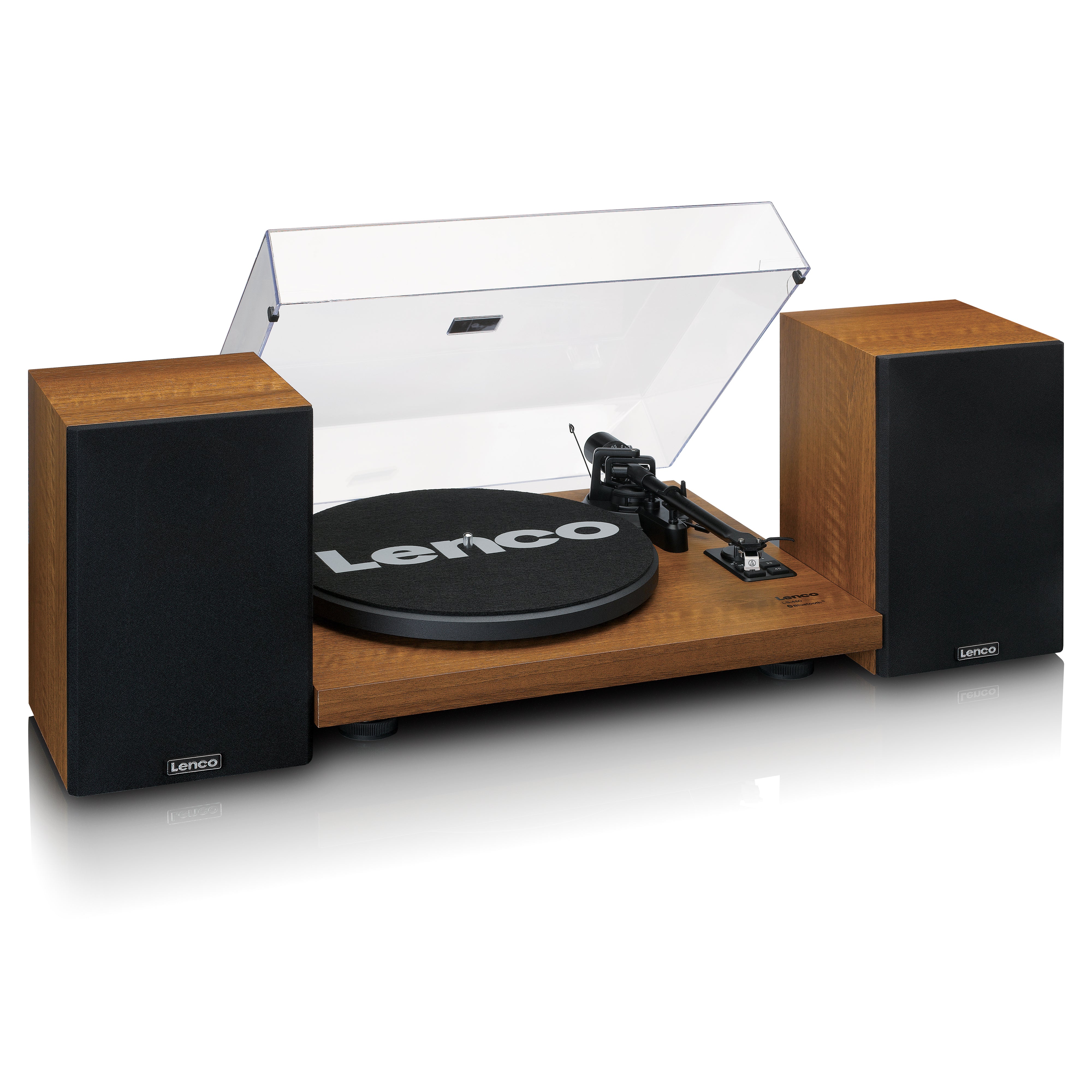 Plattenspieler mit integriertem Verstärker und Bluetooth® plus 2 externe Lautsprecher Wood
