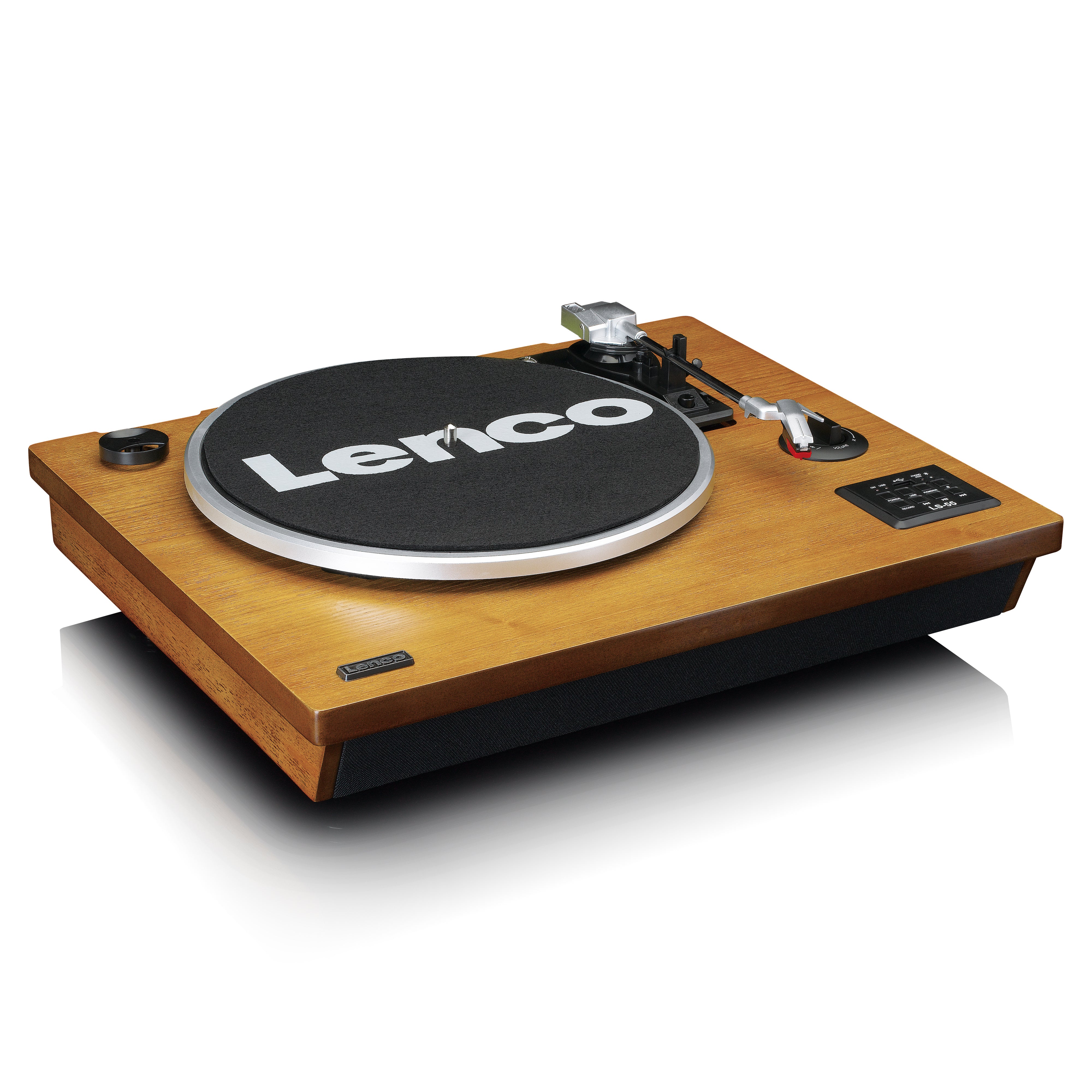 Plattenspieler mit Bluetooth®, USB-MP3-Encoder, Lautsprecher Holz