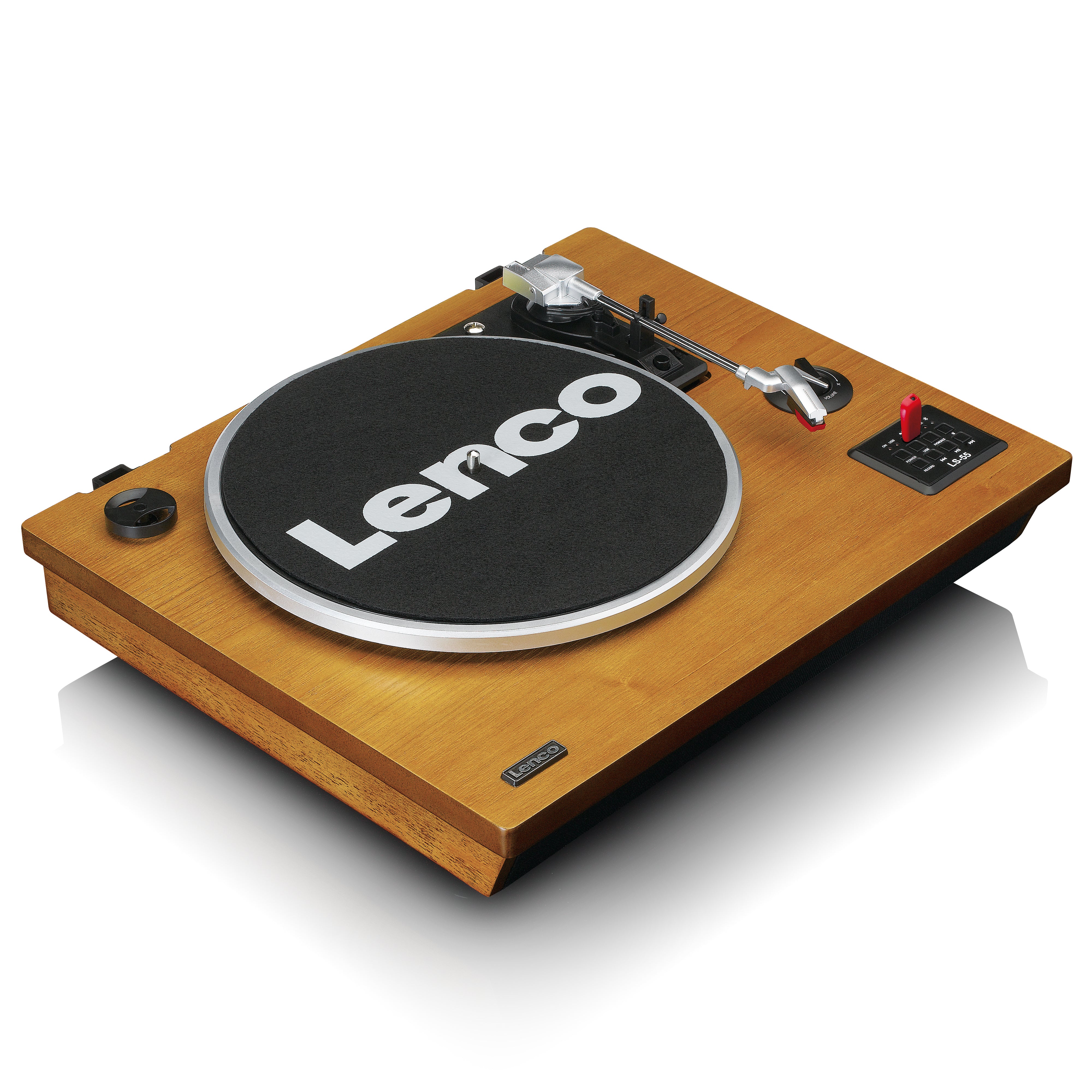 Plattenspieler mit Bluetooth®, USB-MP3-Encoder, Lautsprecher Holz
