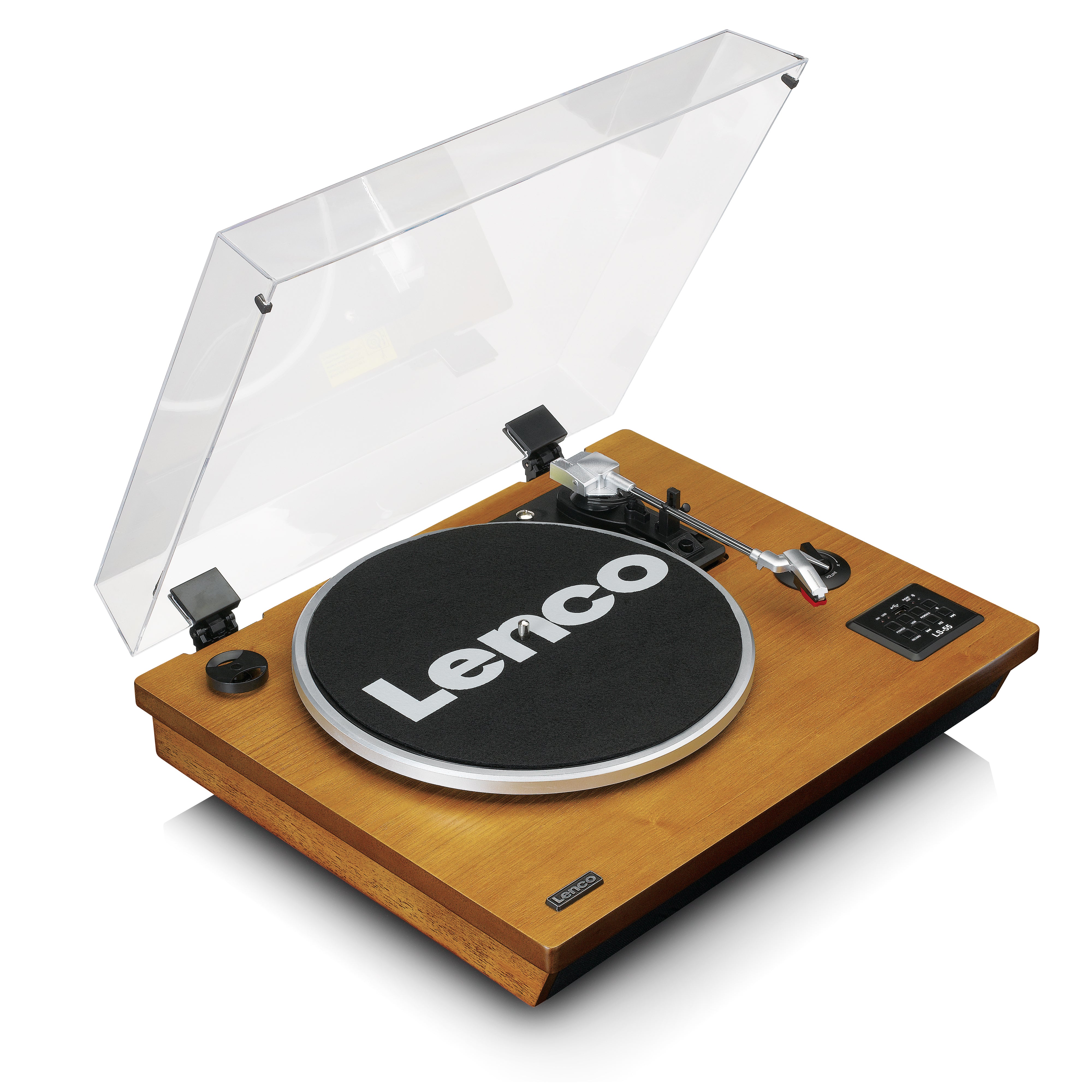 Plattenspieler mit Bluetooth®, USB-MP3-Encoder, Lautsprecher Holz