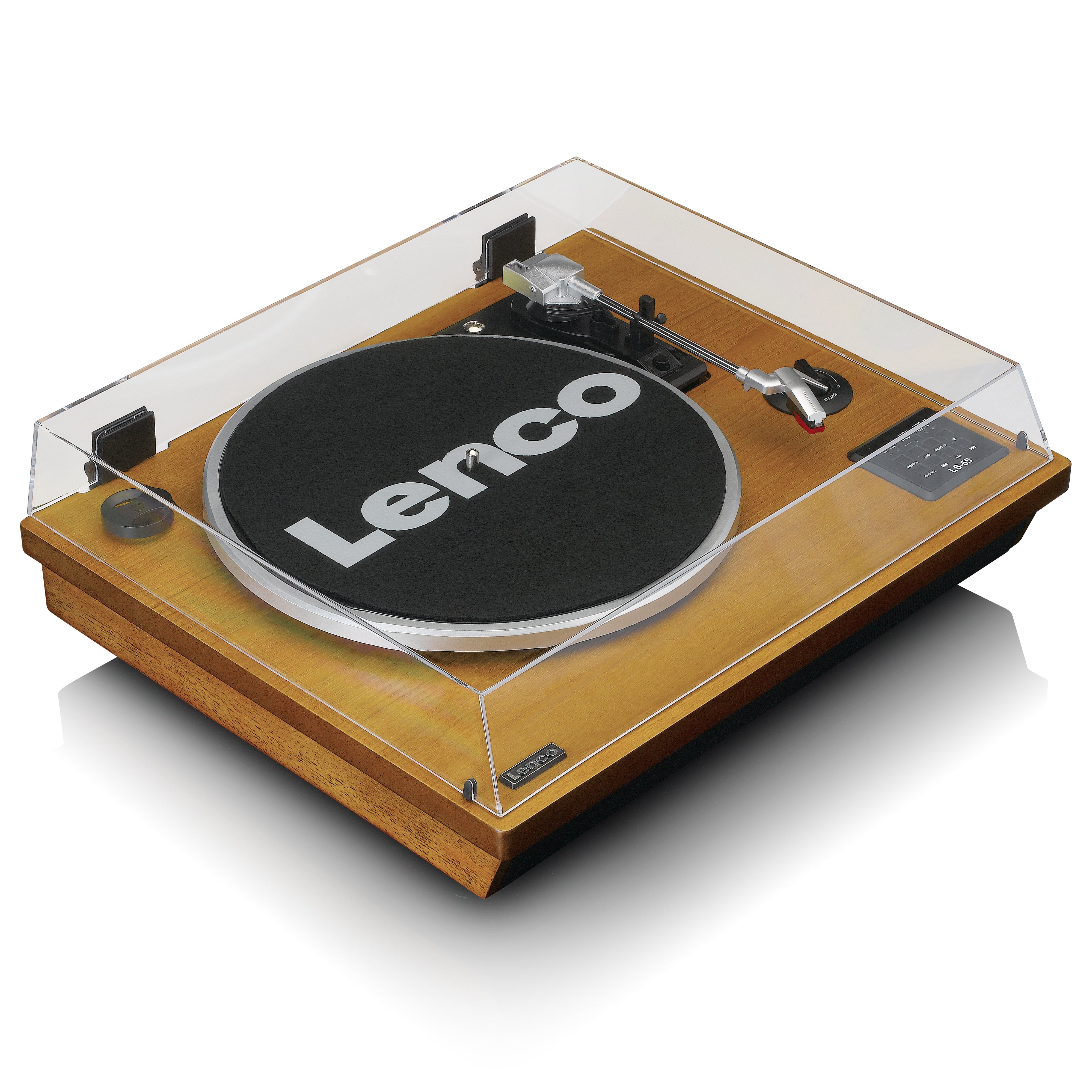 Plattenspieler mit Bluetooth®, USB-MP3-Encoder, Lautsprecher Holz